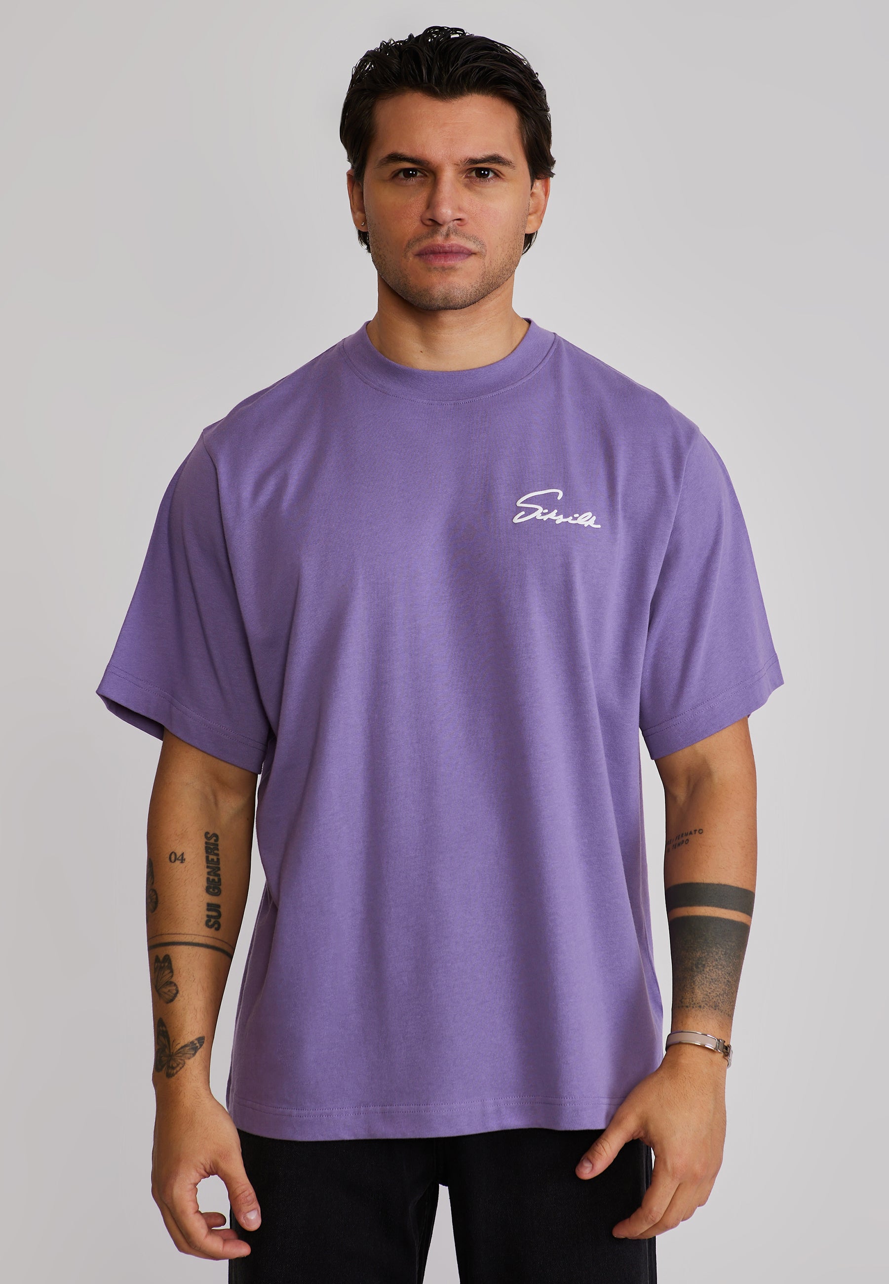 Script T-Shirt in Purple T-Shirts SikSilk