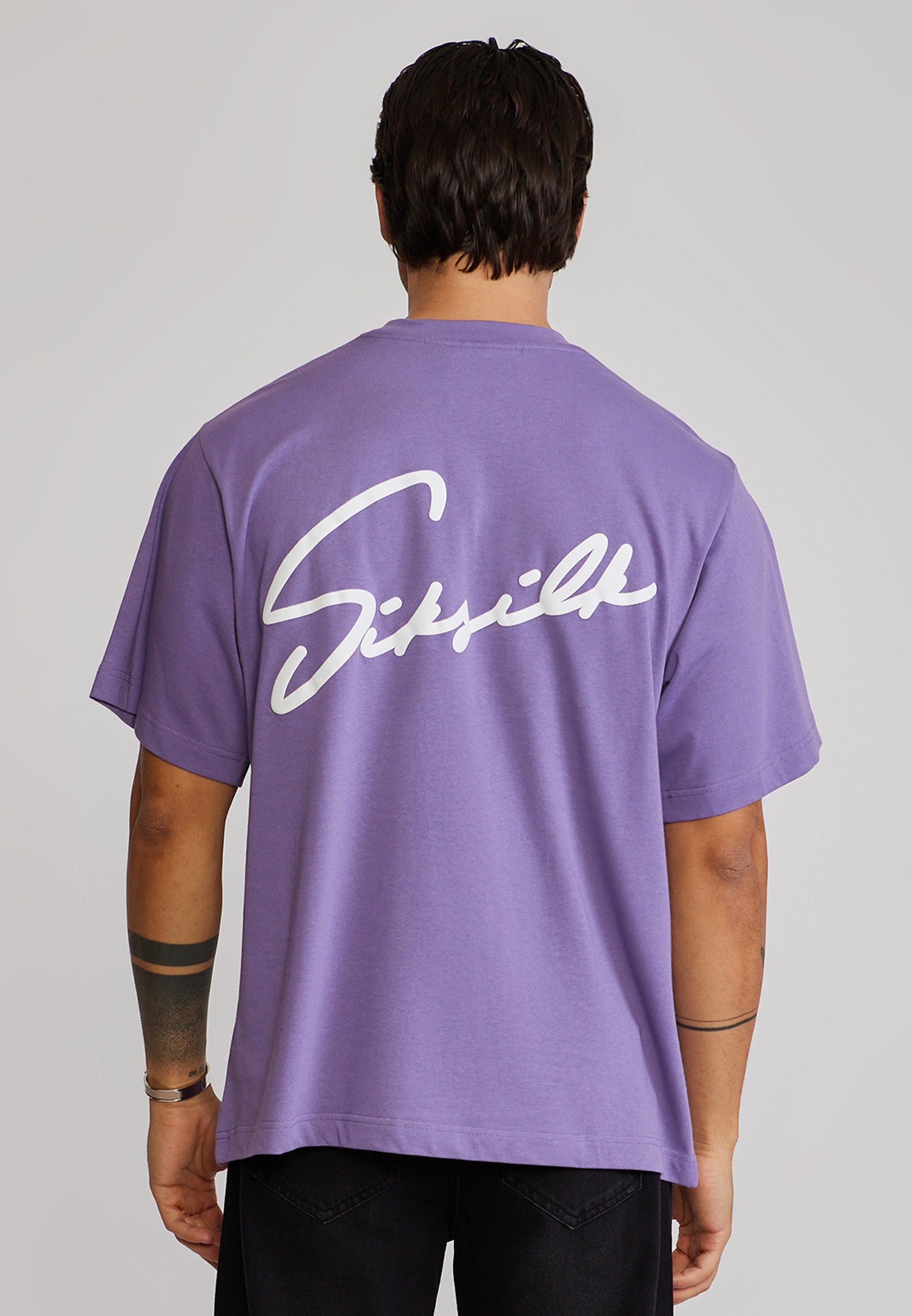 Script T-Shirt in Purple T-Shirts SikSilk