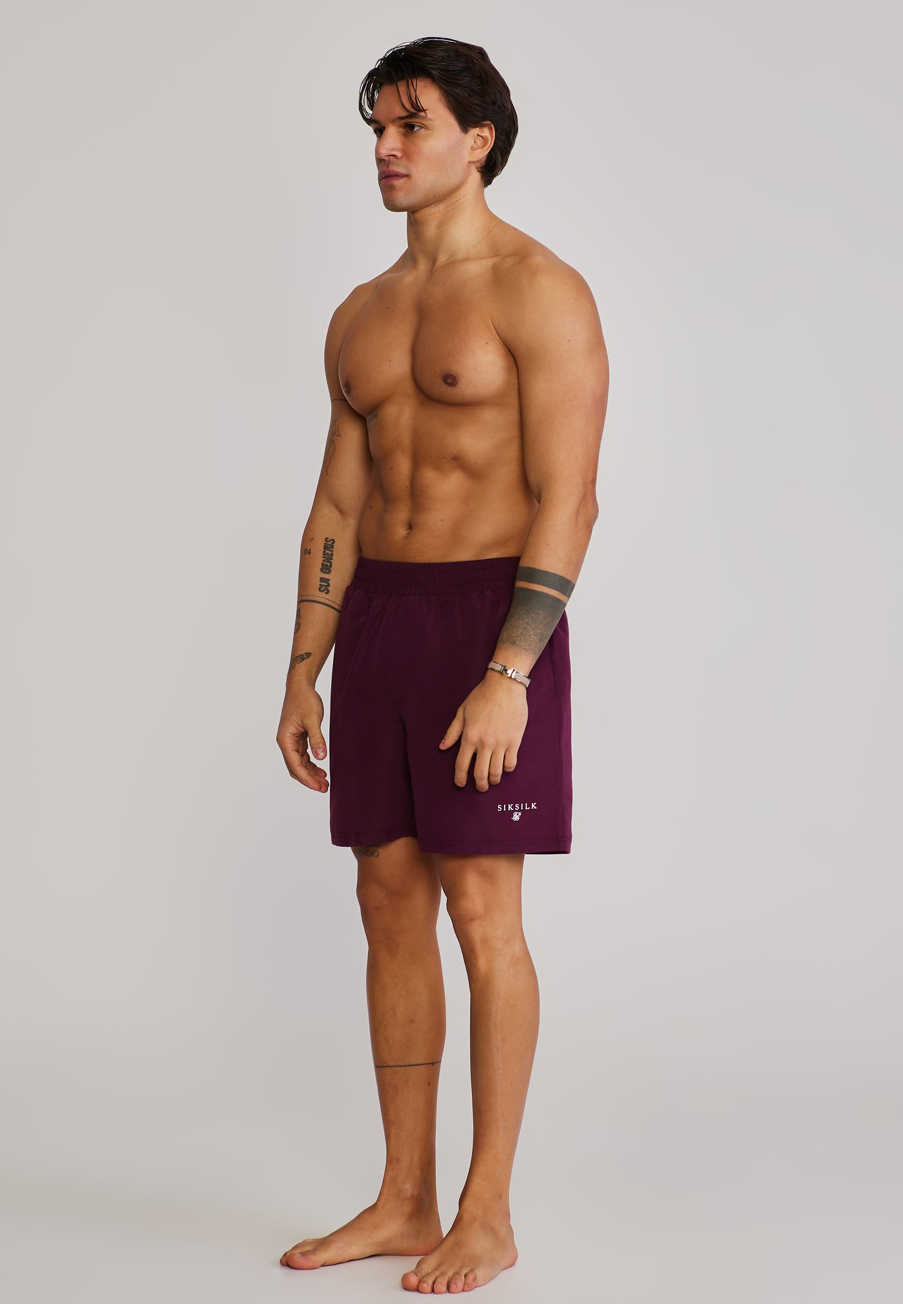 Swim Shorts in Burgundy Badehosen SikSilk