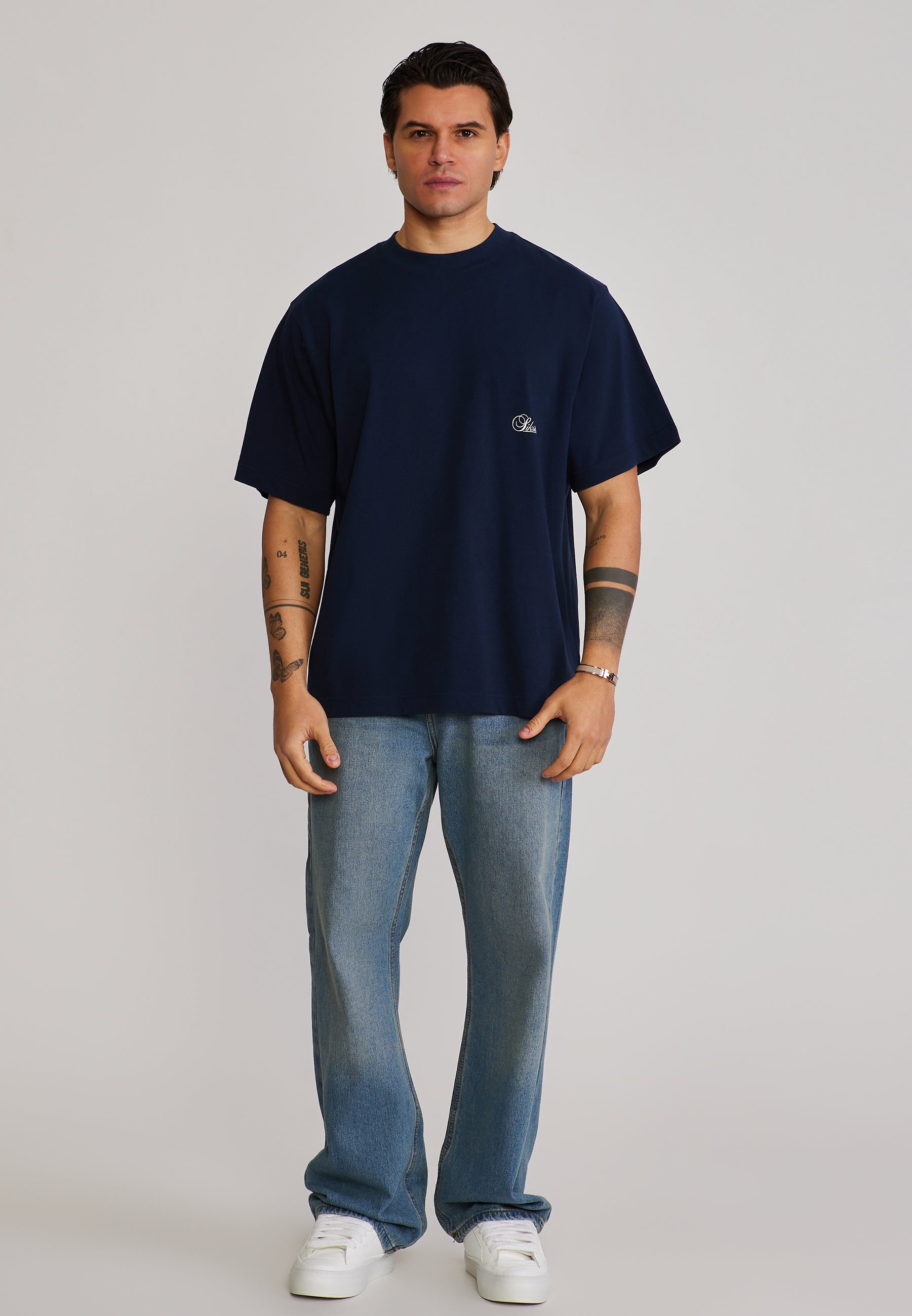 Oversized T-Shirt in Navy T-Shirts SikSilk