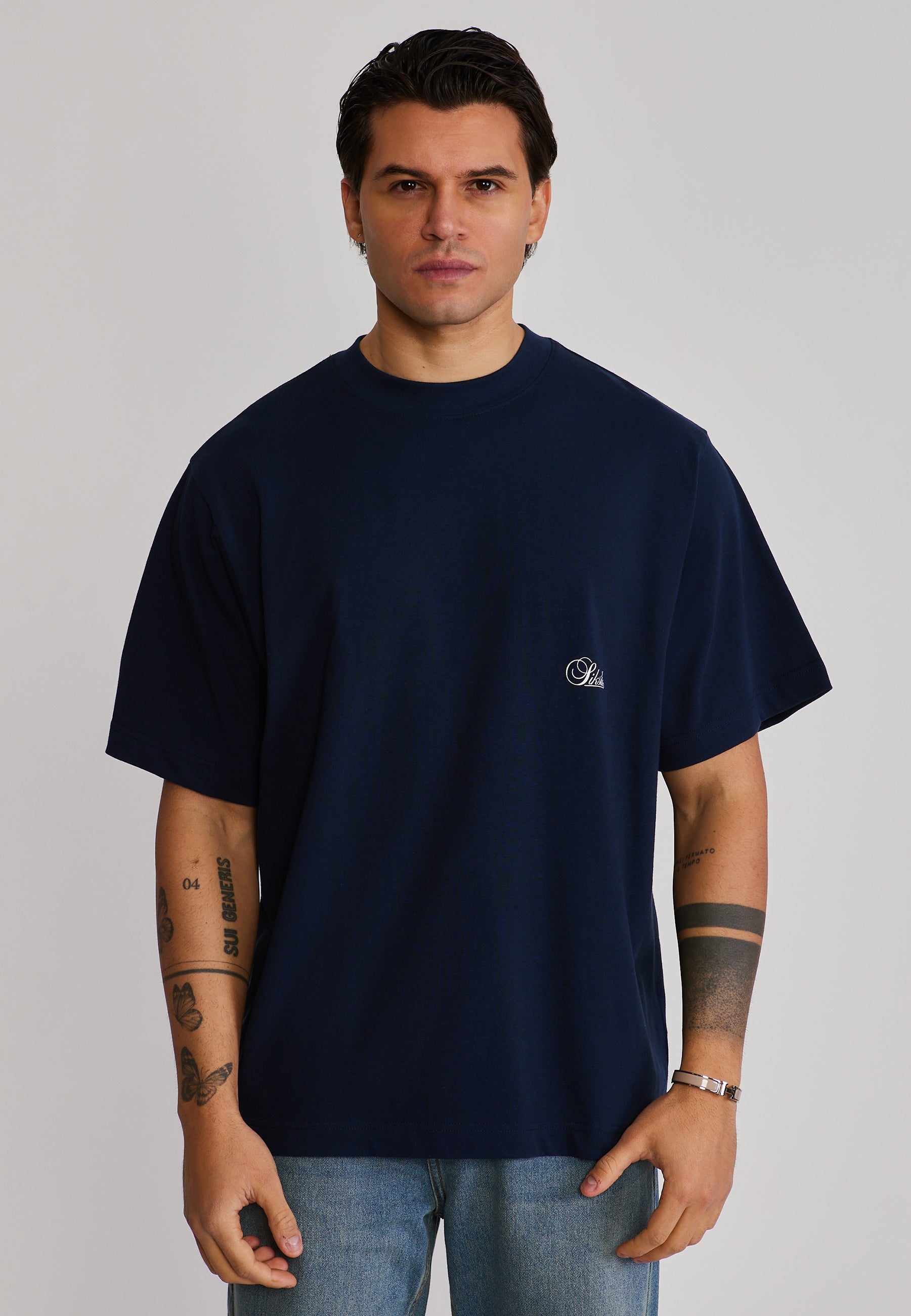 Oversized T-Shirt in Navy T-Shirts SikSilk
