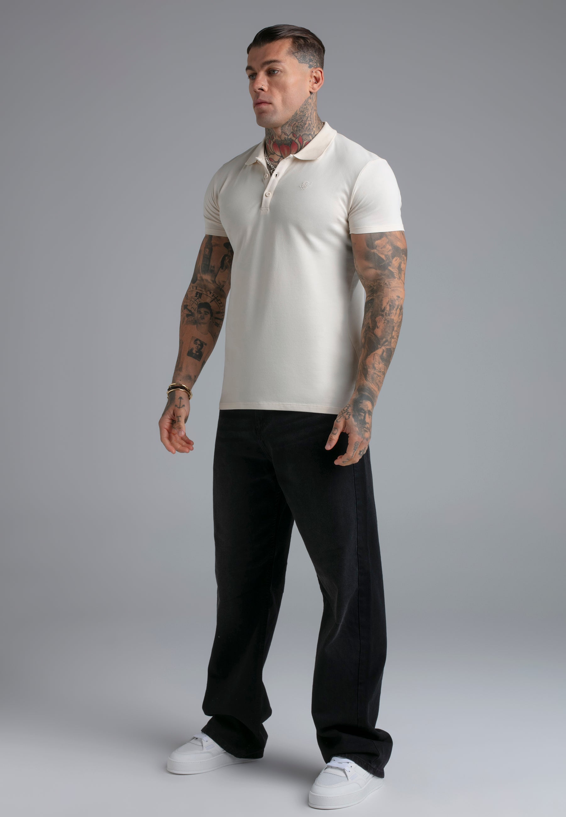 Polo T-shirt écru T-shirts SikSilk
