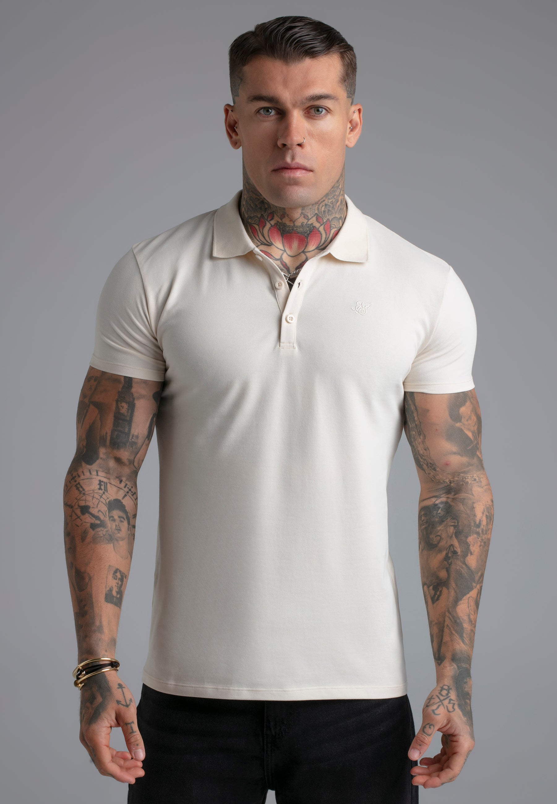 Polo T-shirt écru T-shirts SikSilk