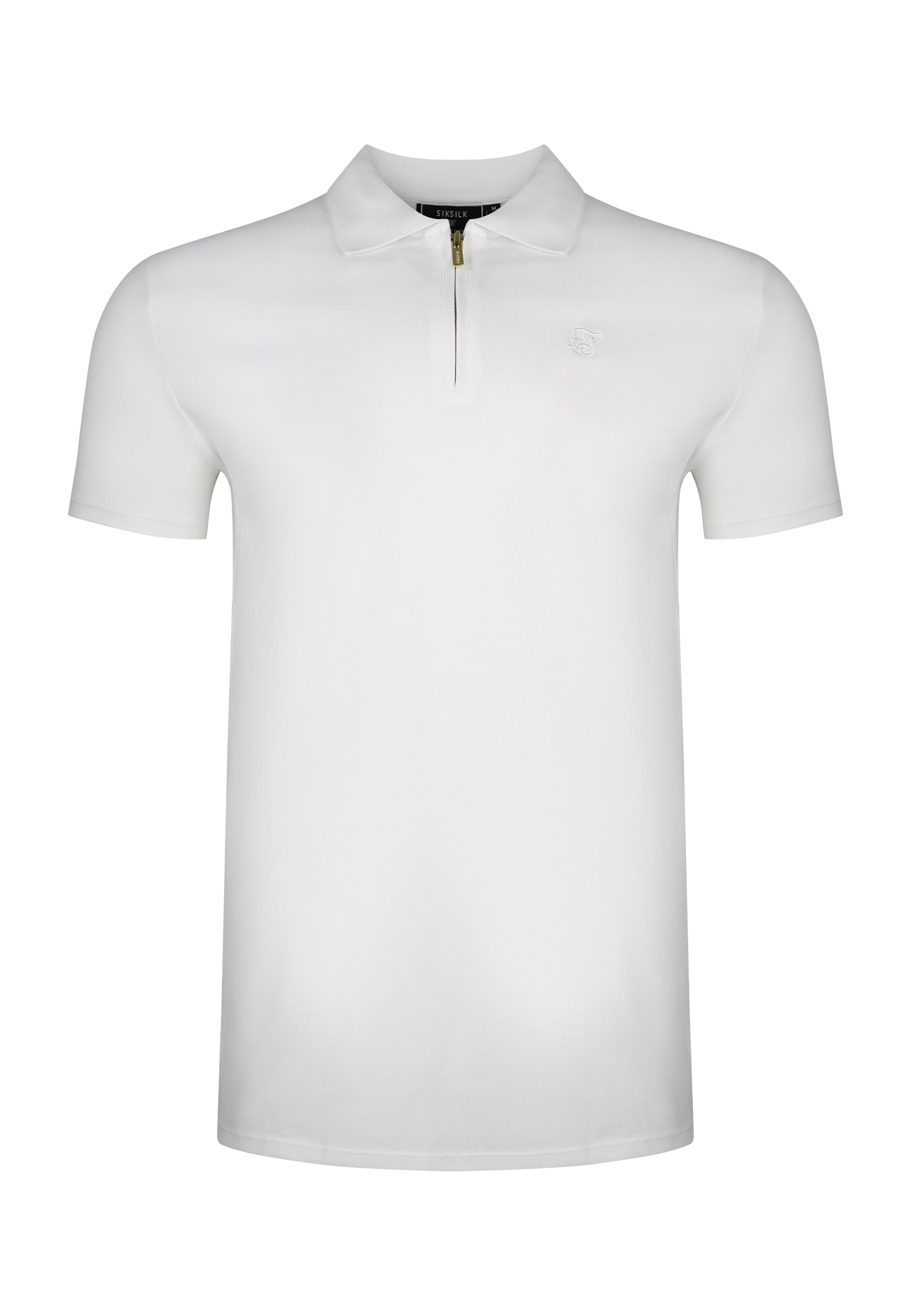 Zip Polo T-Shirt in White T-Shirts SikSilk
