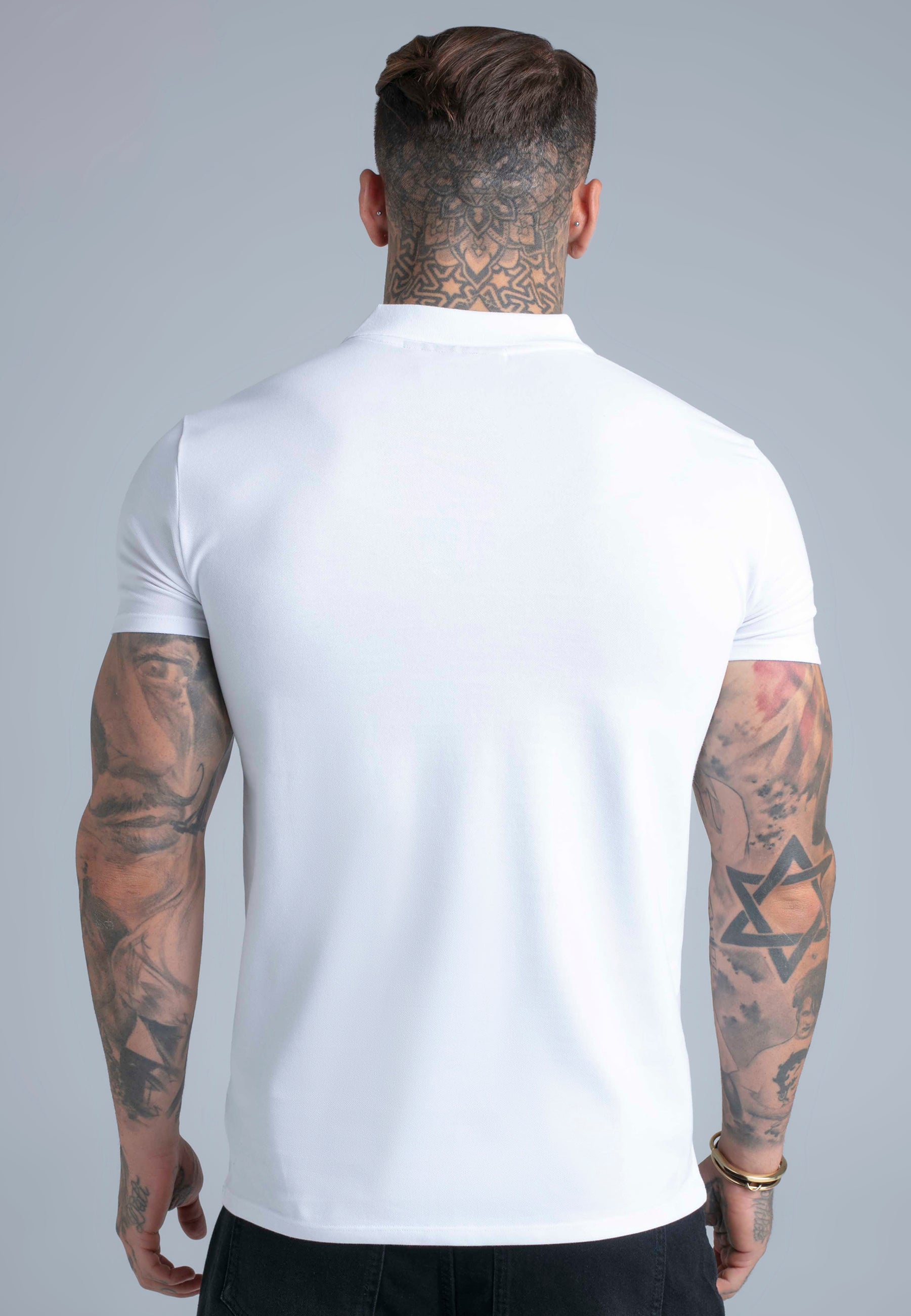 T-shirt polo Zip en blanc T-shirts SikSilk