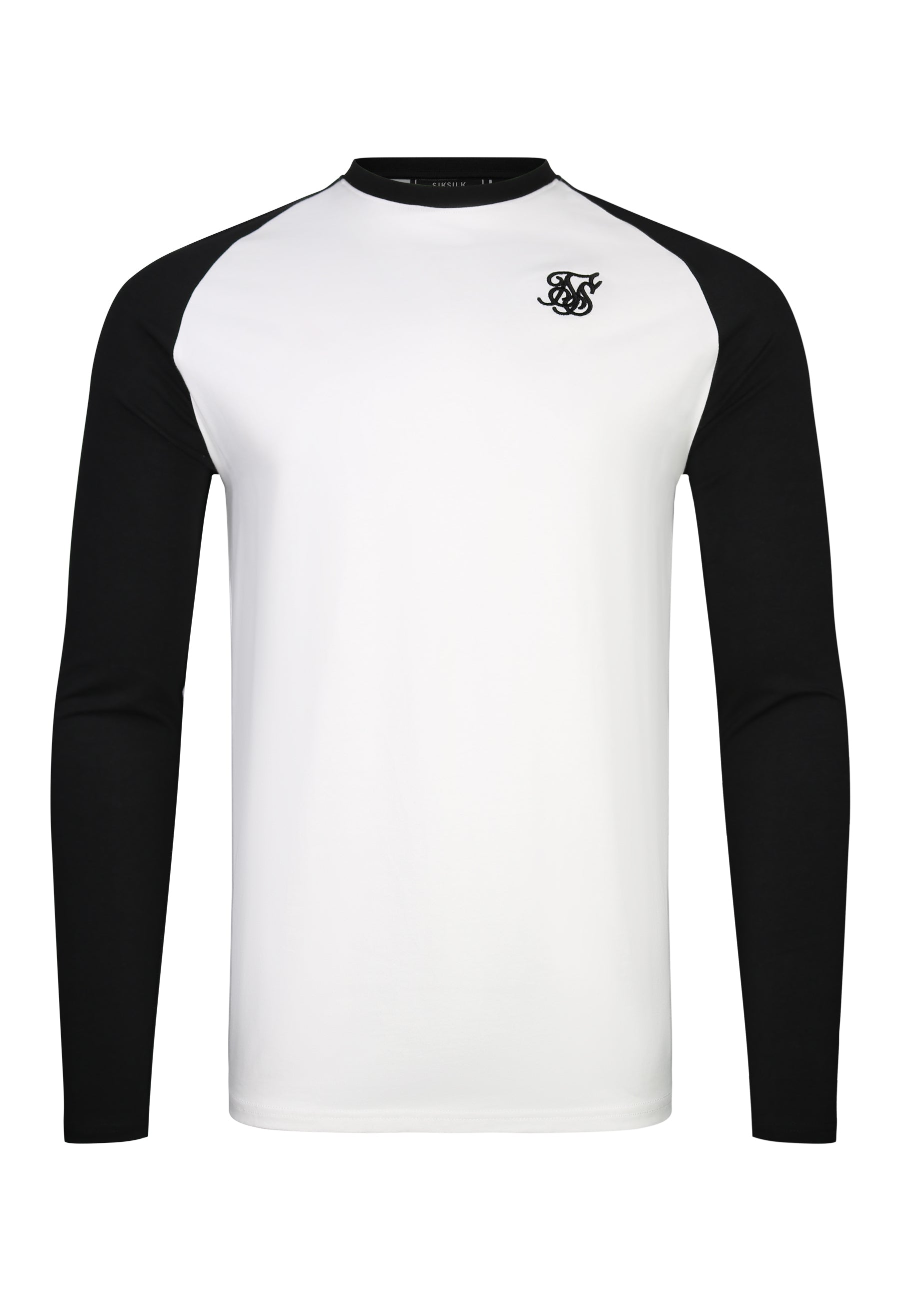 LS Muscle Fit T-Shirt in White-Black T-Shirts SikSilk