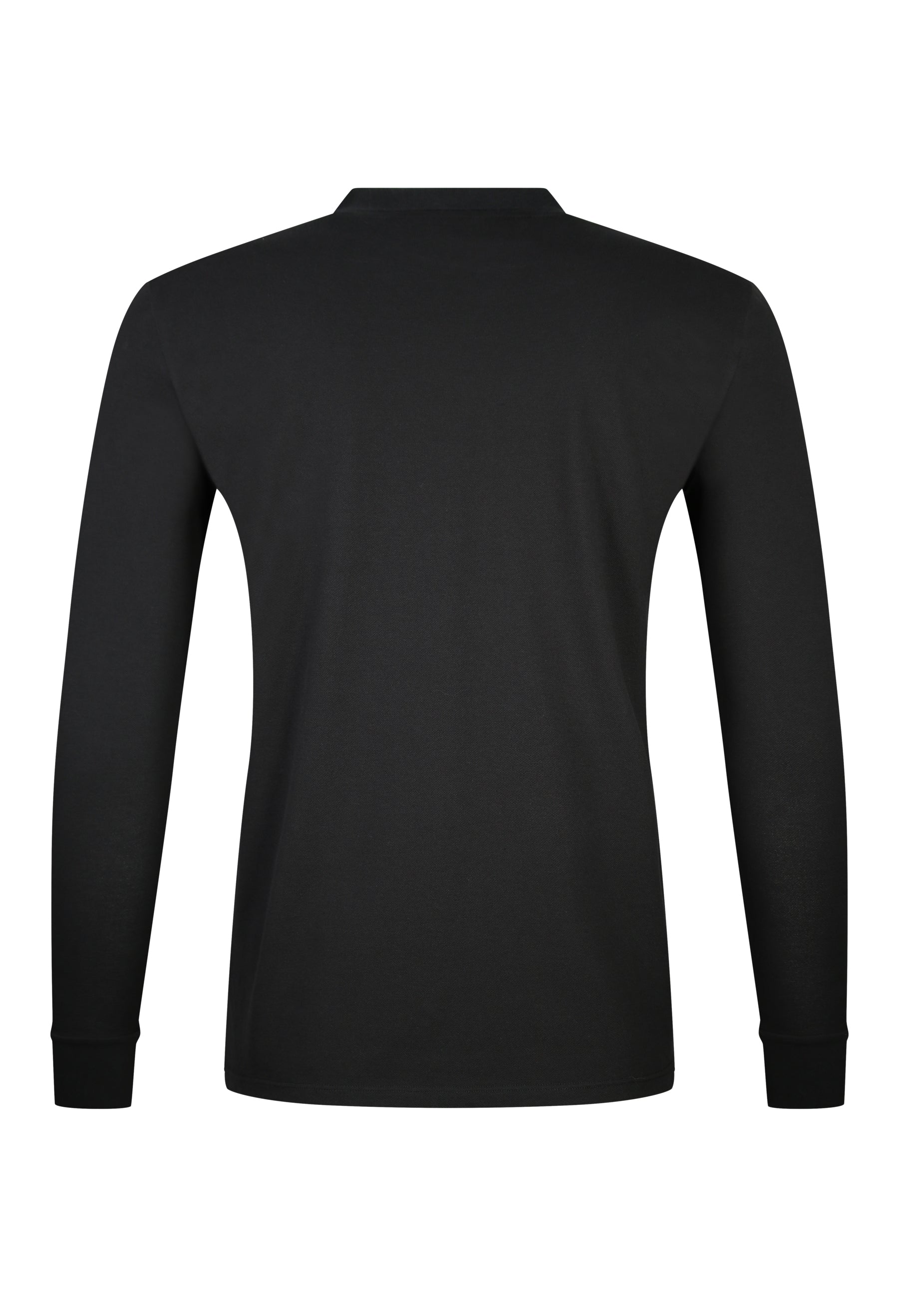 Longsleeved Zip Polo T-Shirt in Black T-Shirts SikSilk