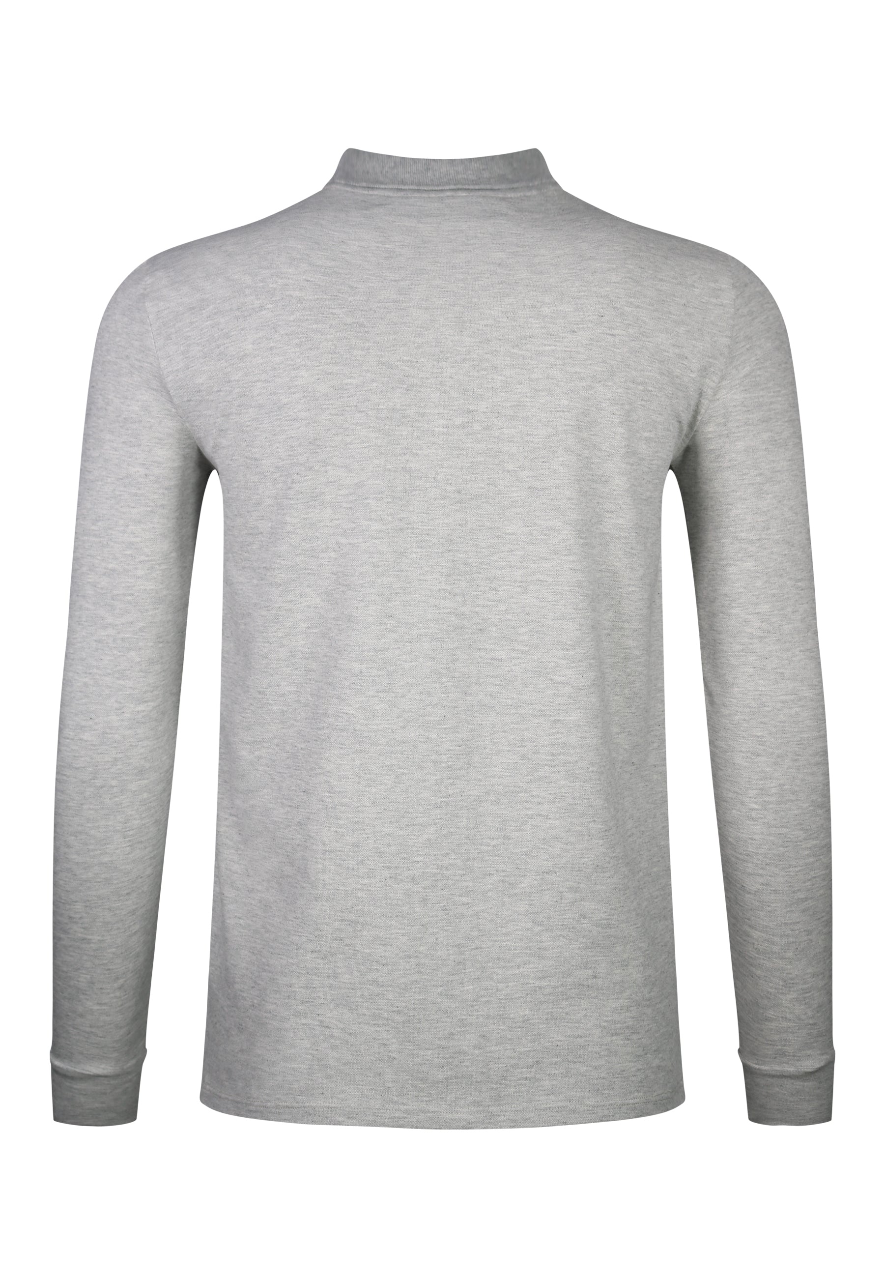 Longsleeved Zip Polo T-Shirt in Grey Marl T-Shirts SikSilk