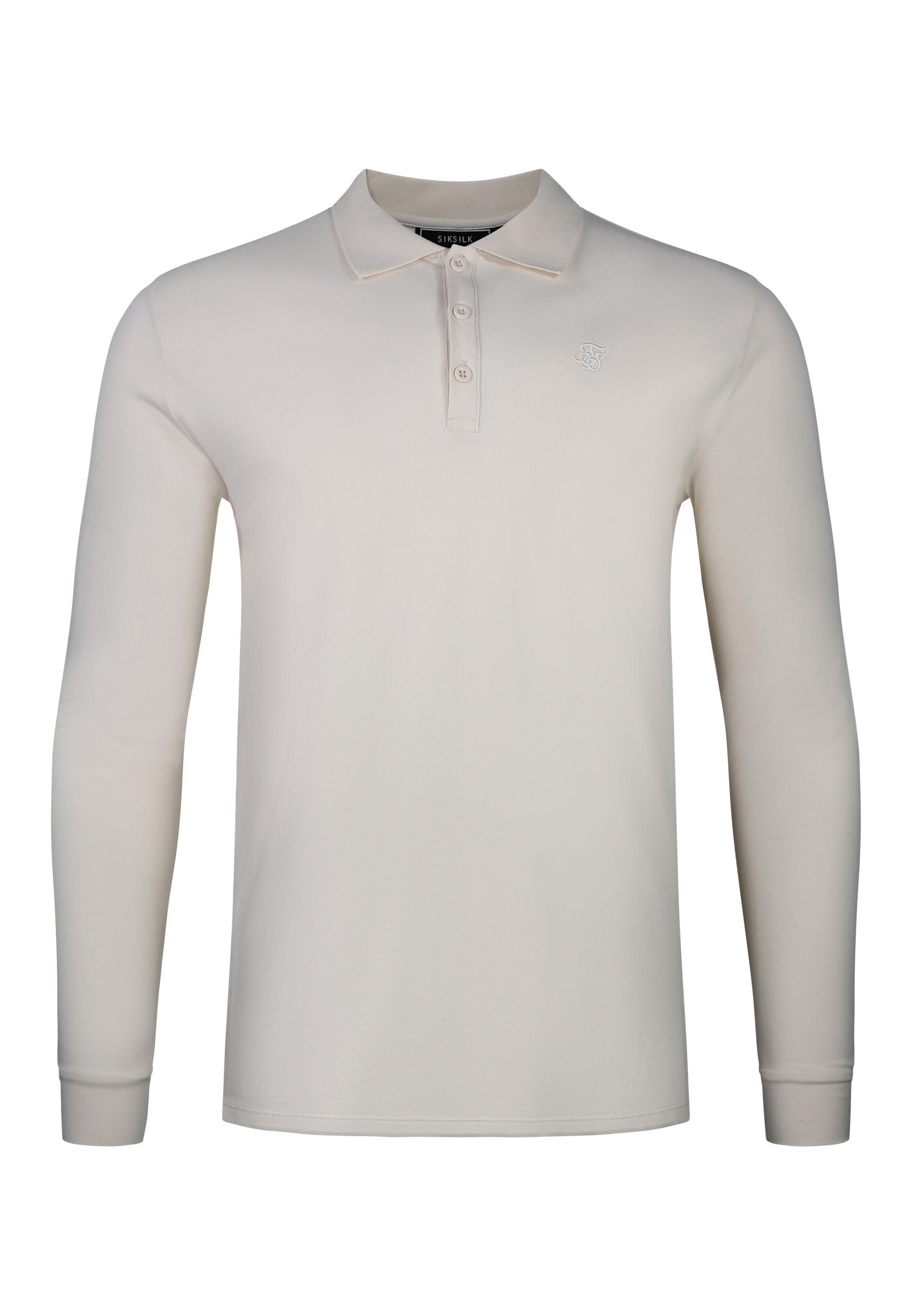 Longlseeved Button Polo in Ecru T-Shirts SikSilk