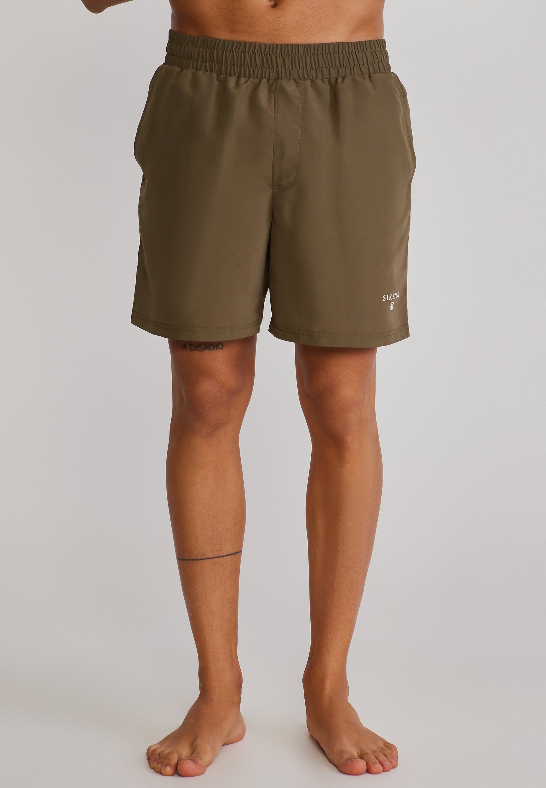 Swim Shorts in Khaki Green Badehosen SikSilk