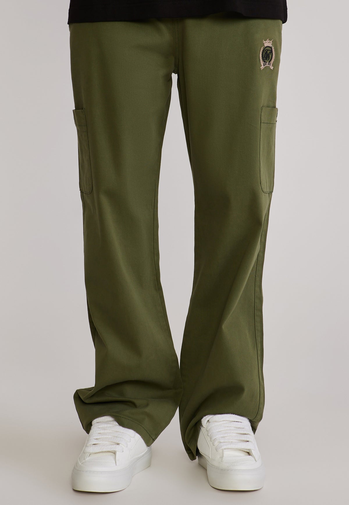 Cargohose Baggy Cargos in Khaki Green Hosen SikSilk