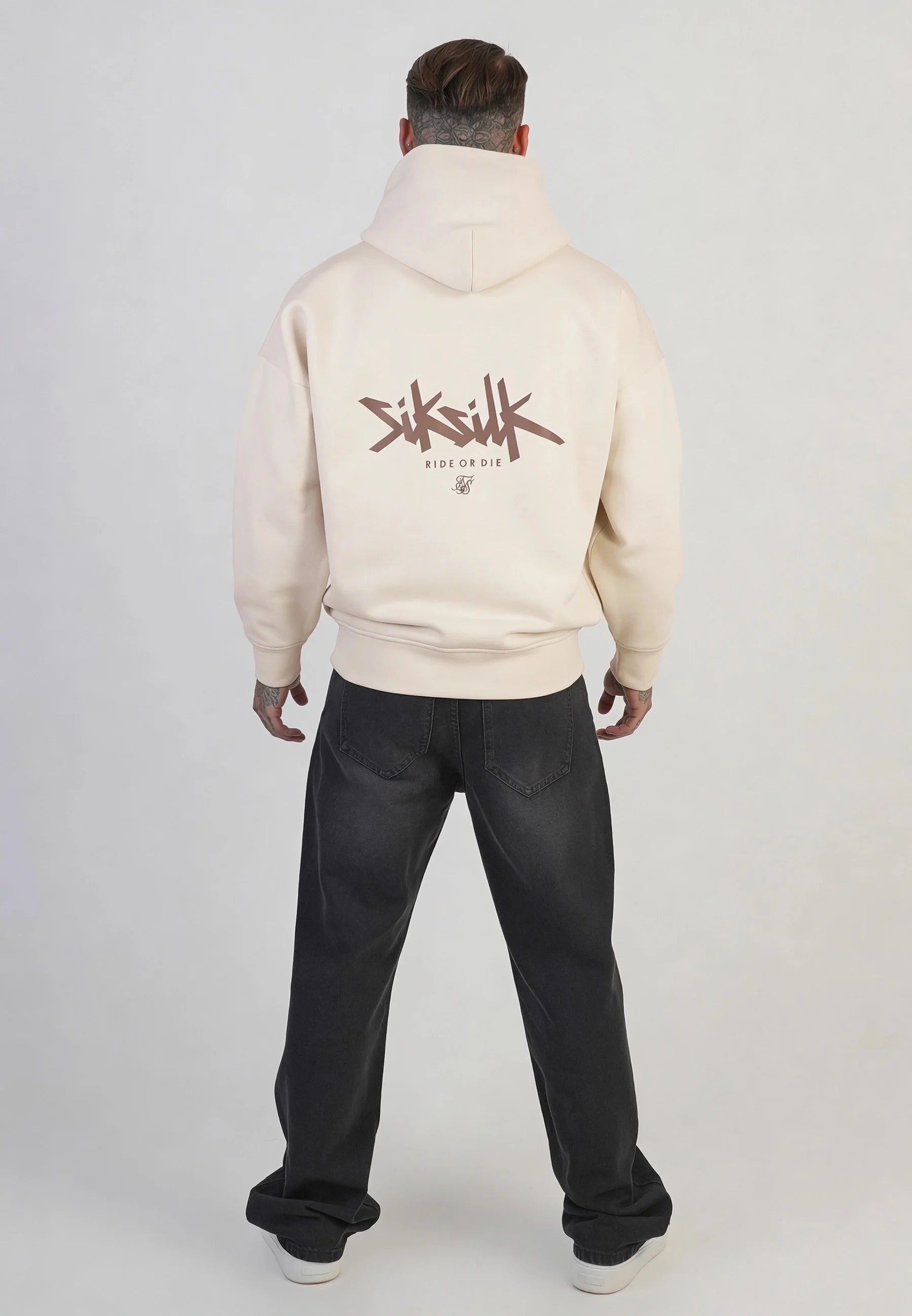 Graphic Hoodie in Ecru Kapuzenpullover SikSilk