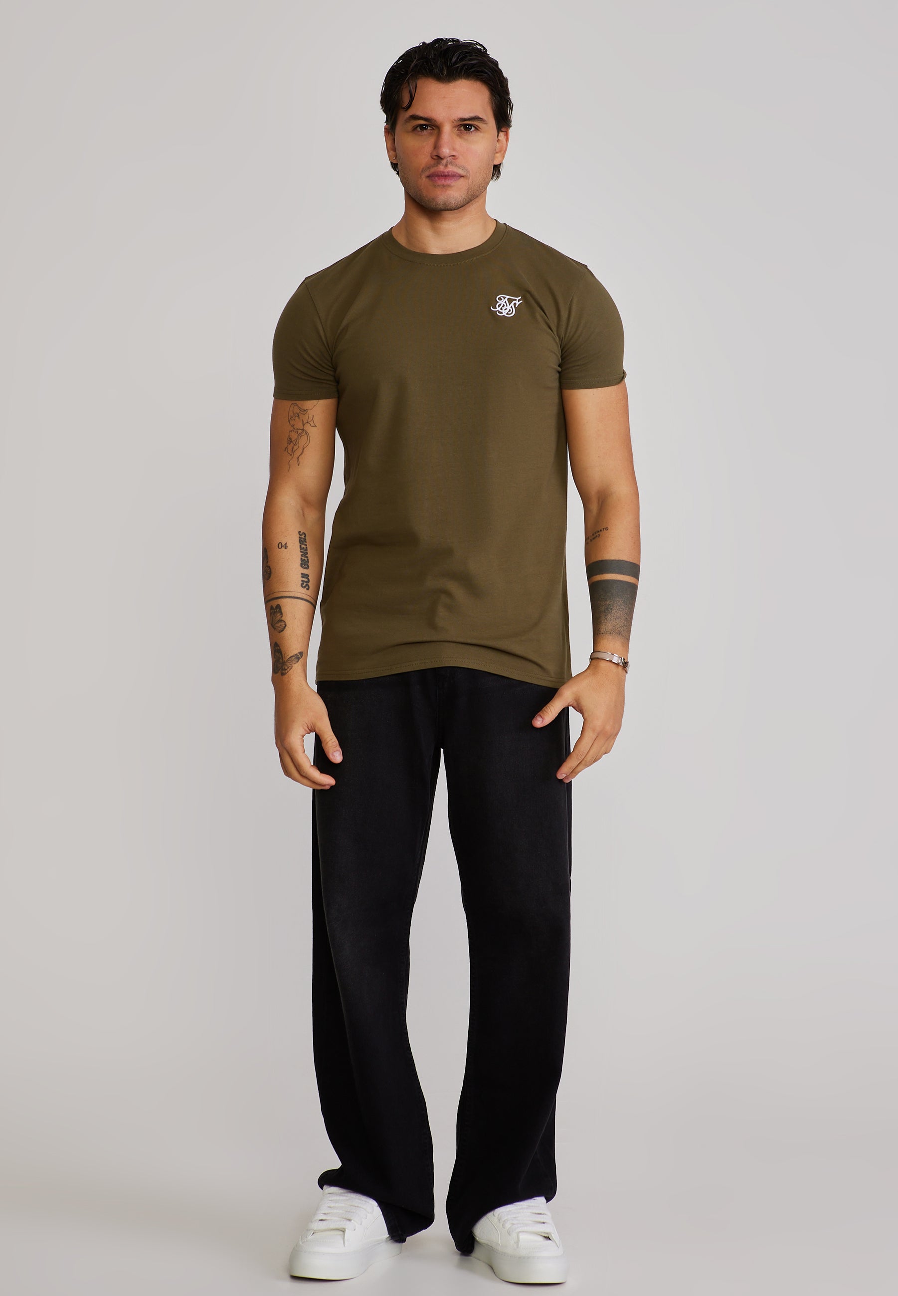 Essentials T-Shirt in Khaki Green T-Shirts SikSilk
