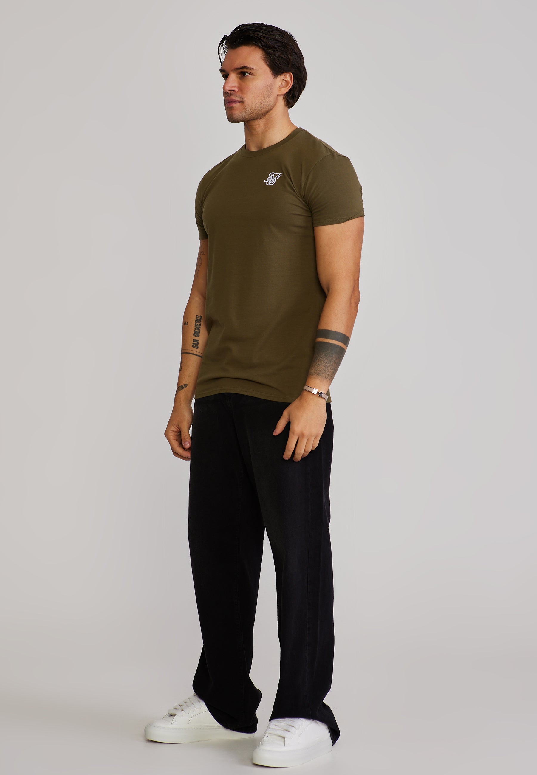 Essentials T-Shirt in Khaki Green T-Shirts SikSilk
