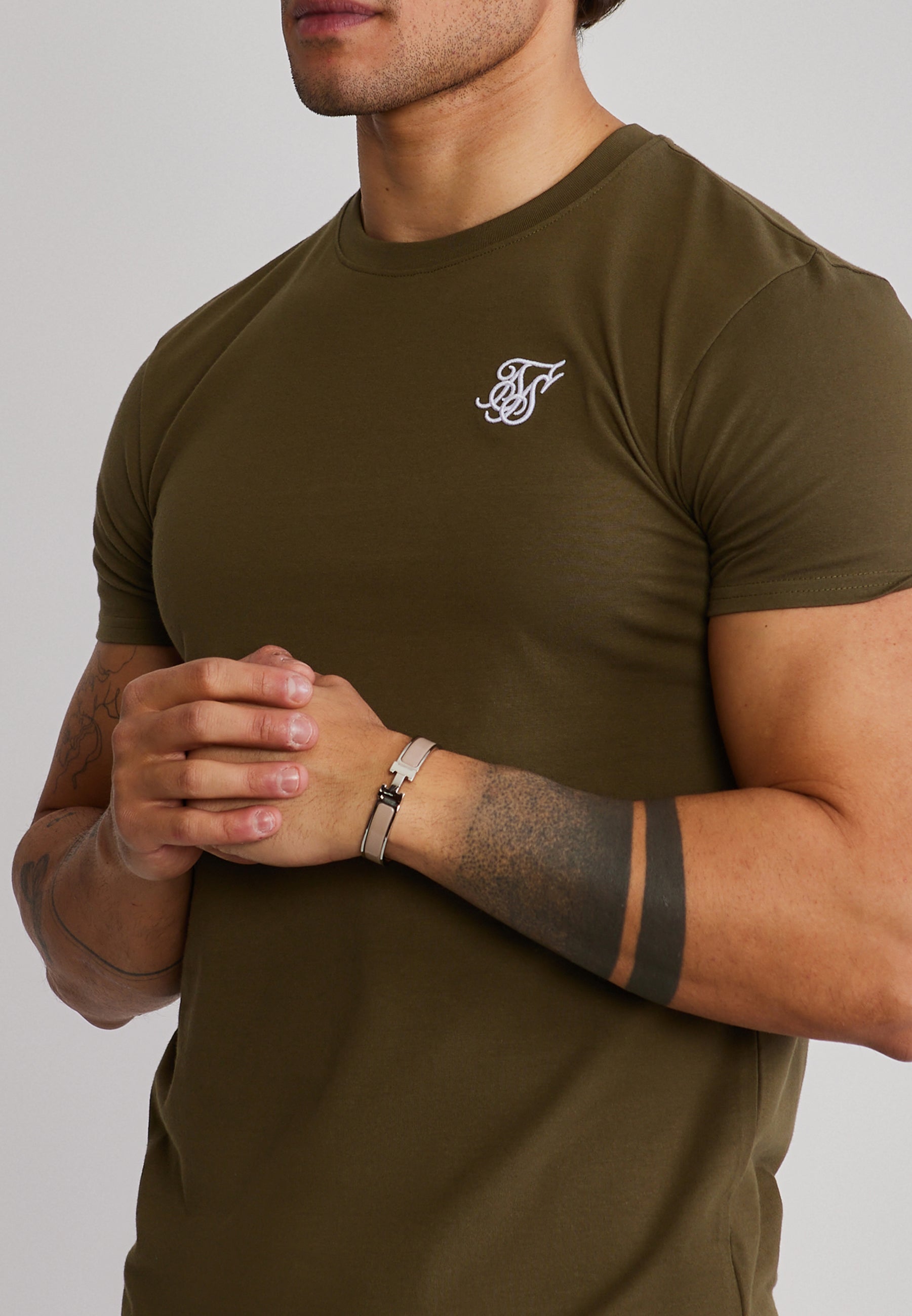 Essentials T-Shirt in Khaki Green T-Shirts SikSilk