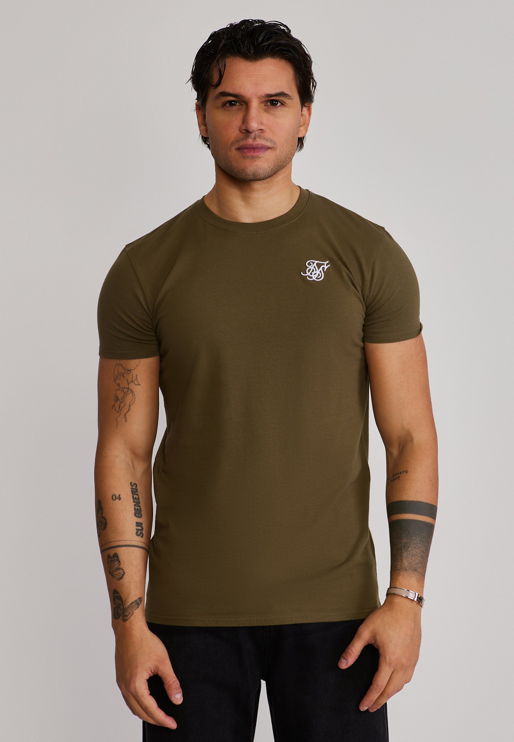 Essentials T-Shirt in Khaki Green T-Shirts SikSilk