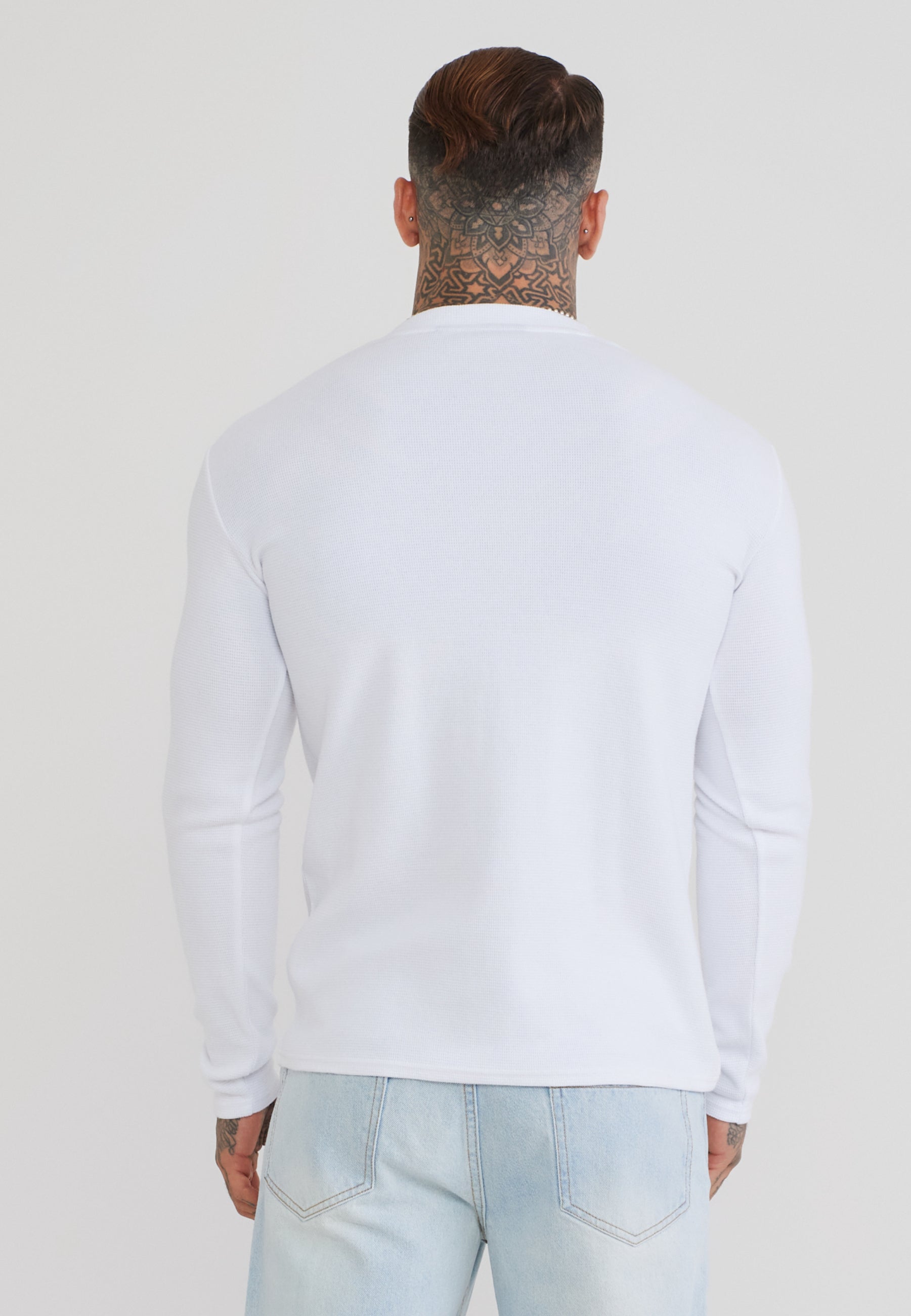 T-Shirt Henley in White T-Shirts SikSilk