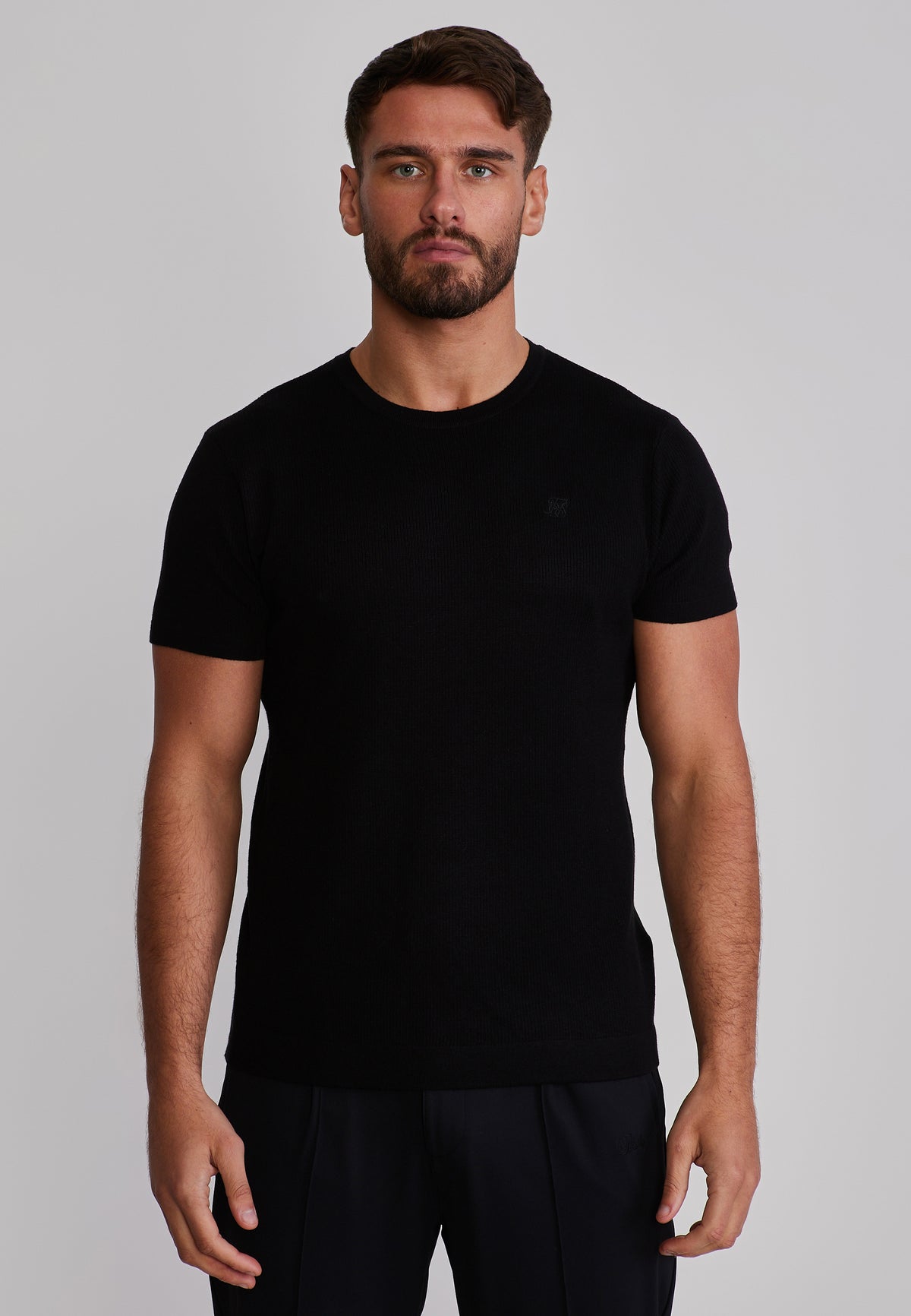 T-Shirt Knitted in Black T-Shirts SikSilk
