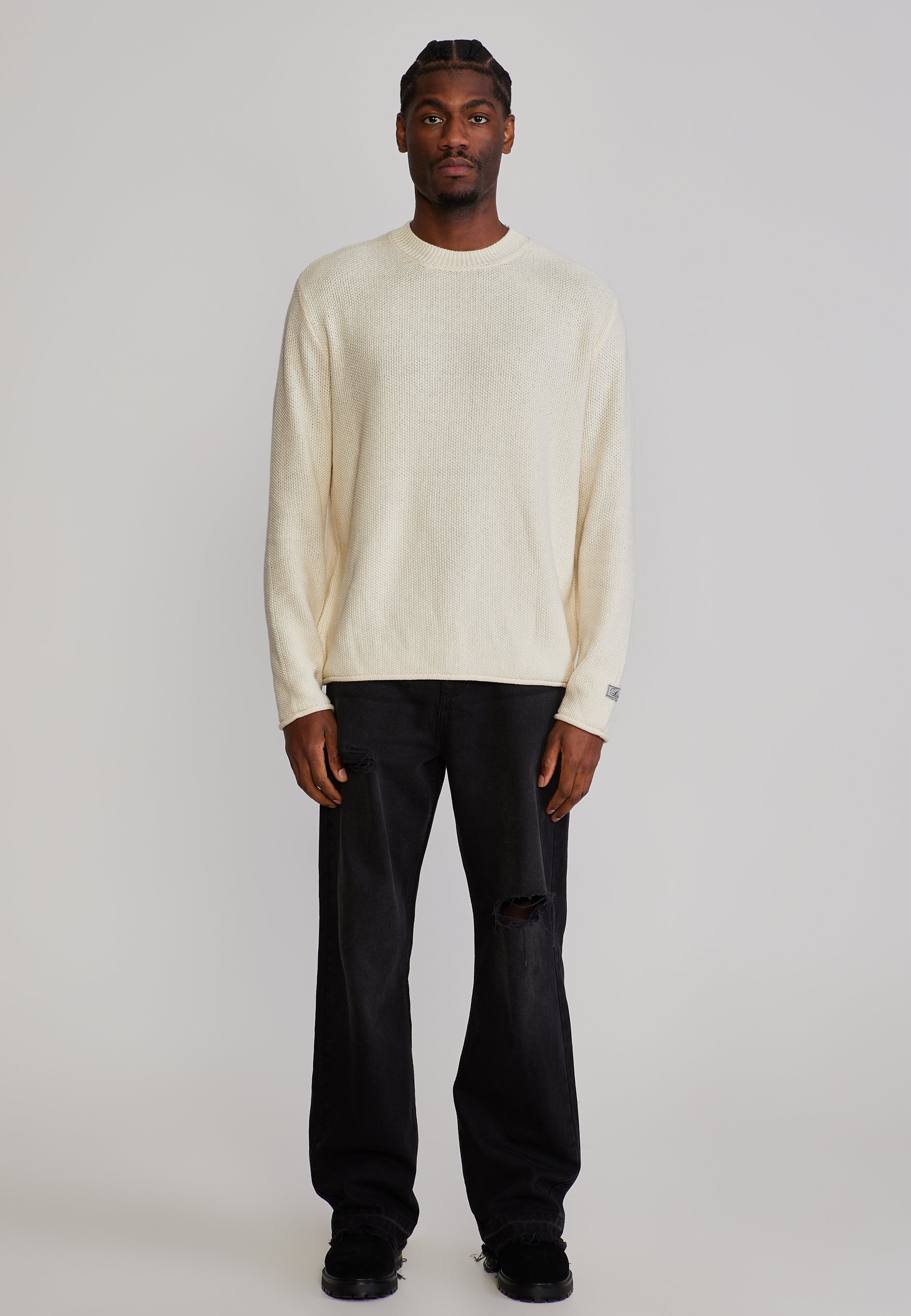 Pullover Knitted in Ecru Pullover SikSilk