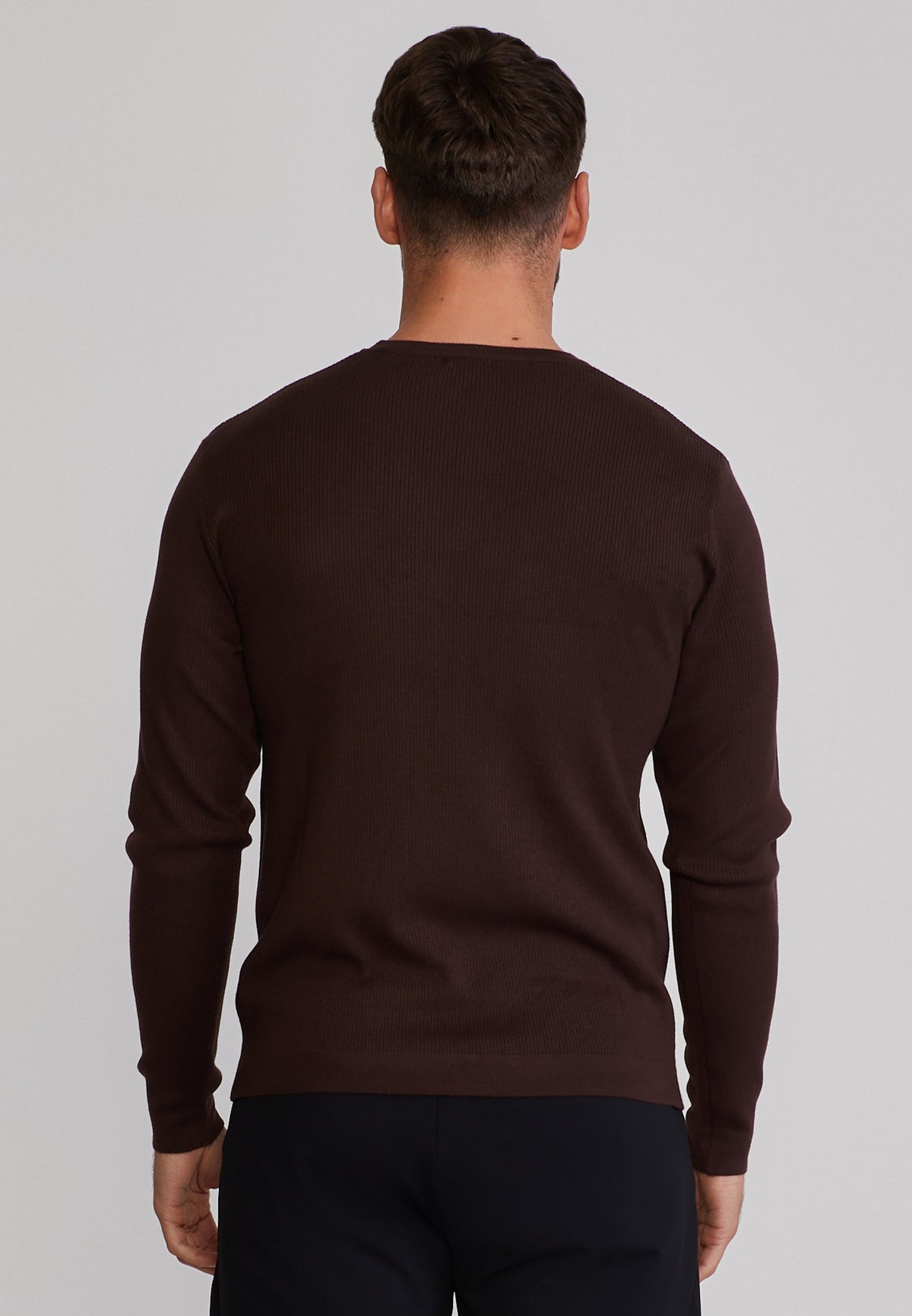 Langarmshirt Knitted in Brown T-Shirts SikSilk