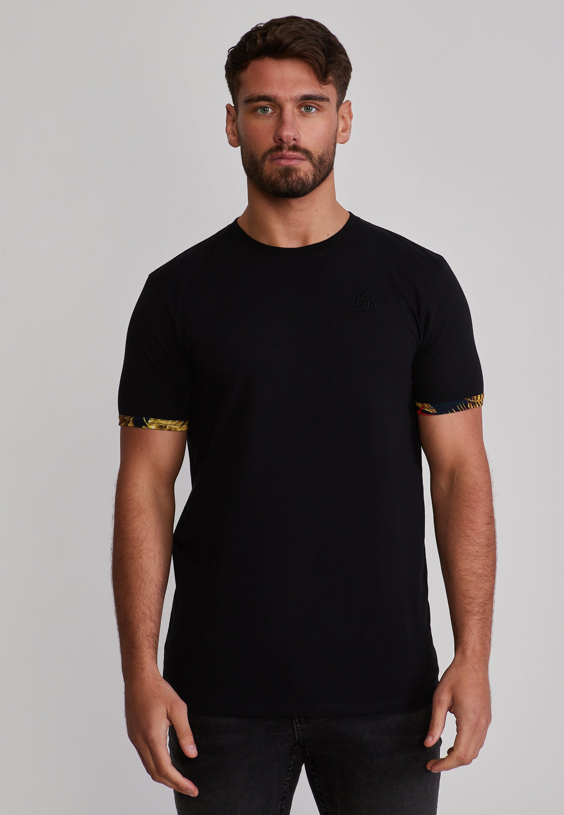 T-Shirt Roll Sleeve in Black T-Shirts SikSilk