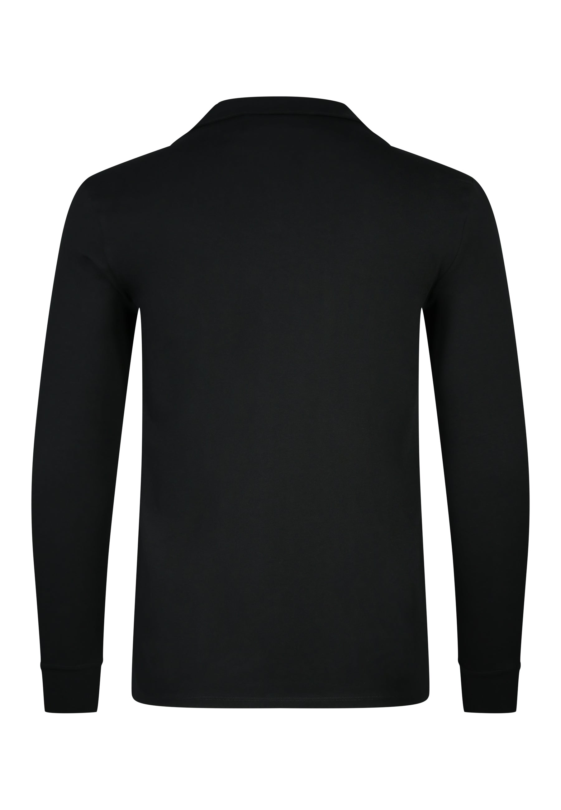 Longsleeved Revere Polo in Black T-Shirts SikSilk