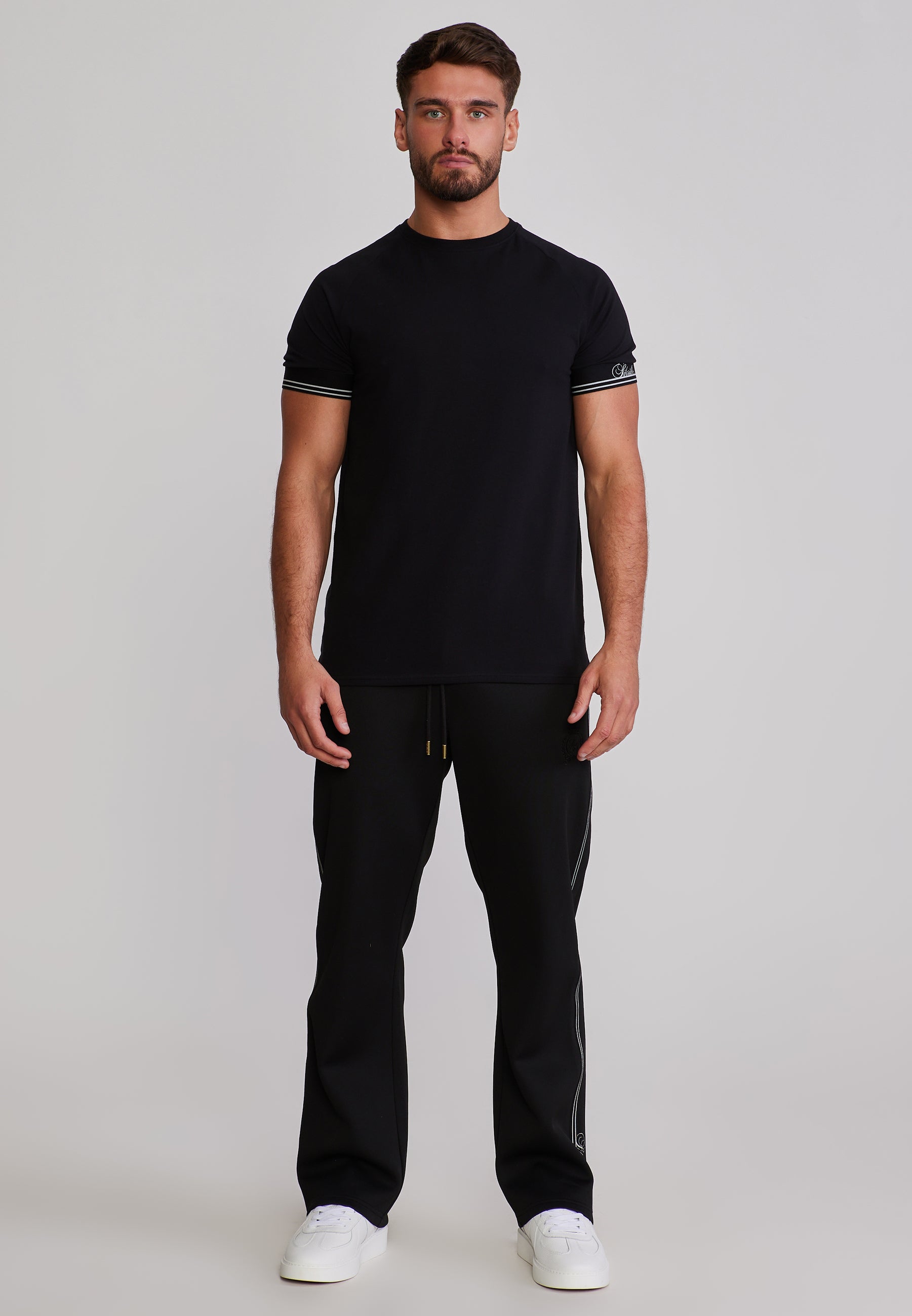 Jogginghose Taped in Black Hosen SikSilk
