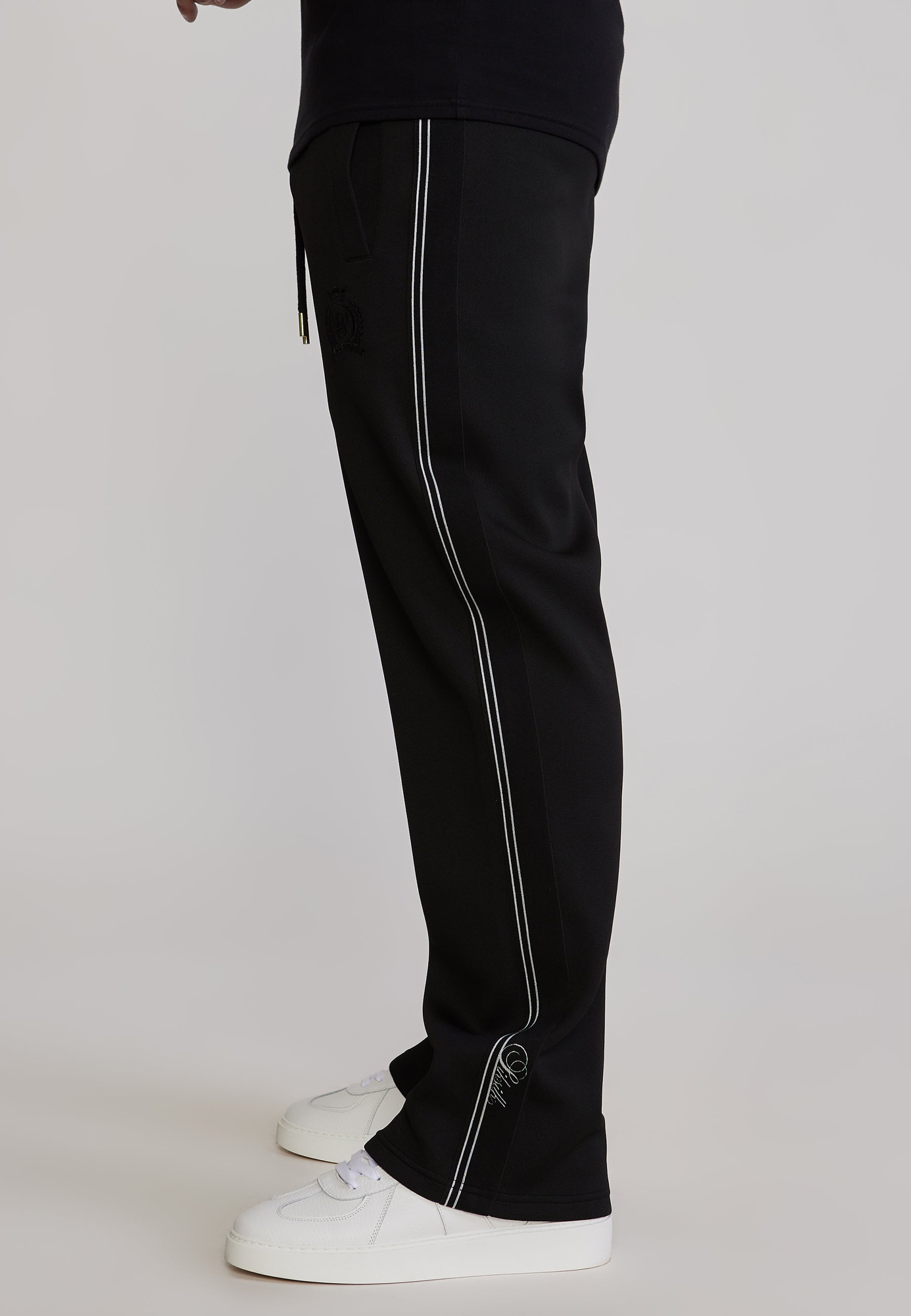 Jogginghose Taped in Black Hosen SikSilk