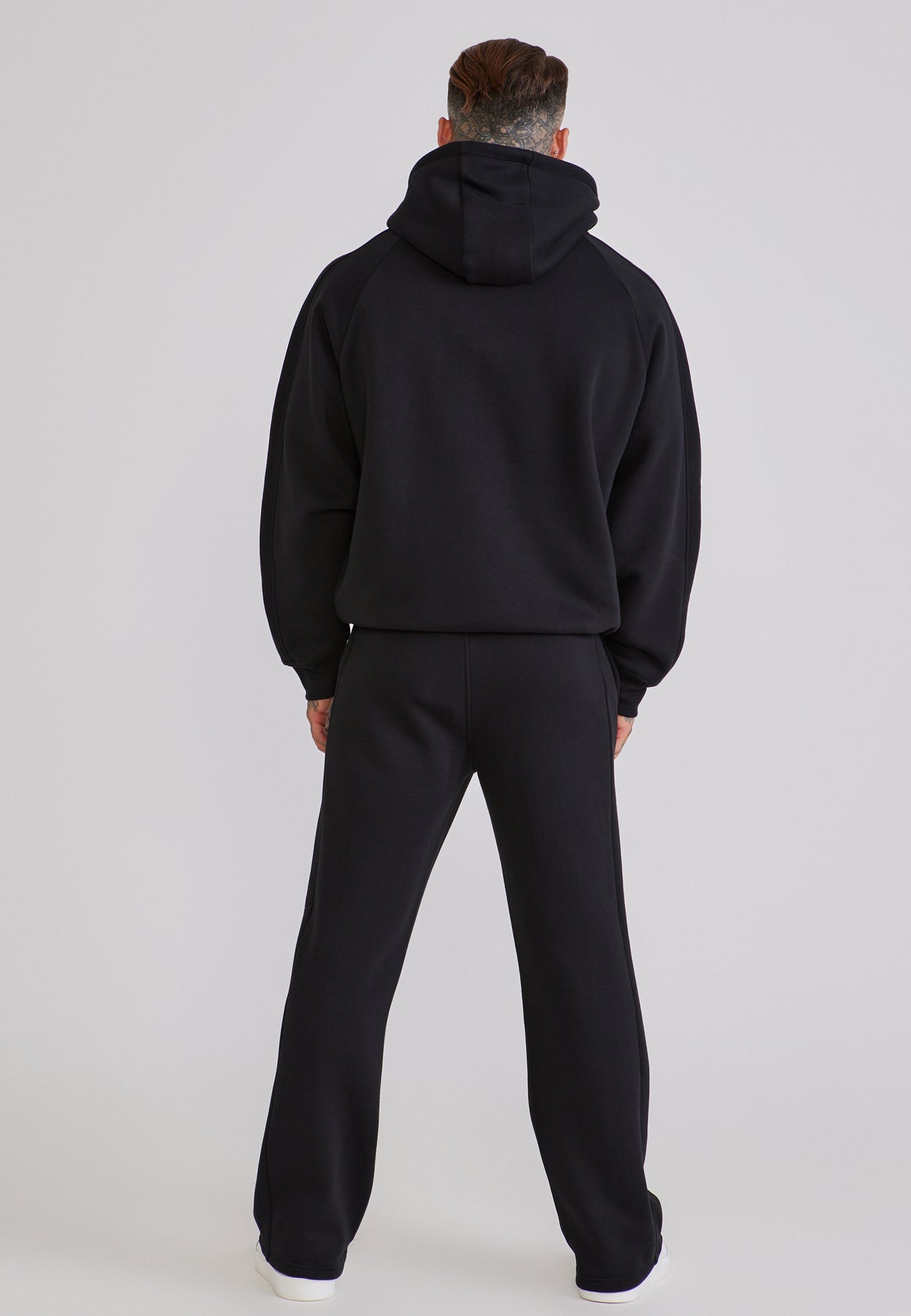 Kleidungsset Qtr Zip Hoodie and Joggers in Black Sets SikSilk