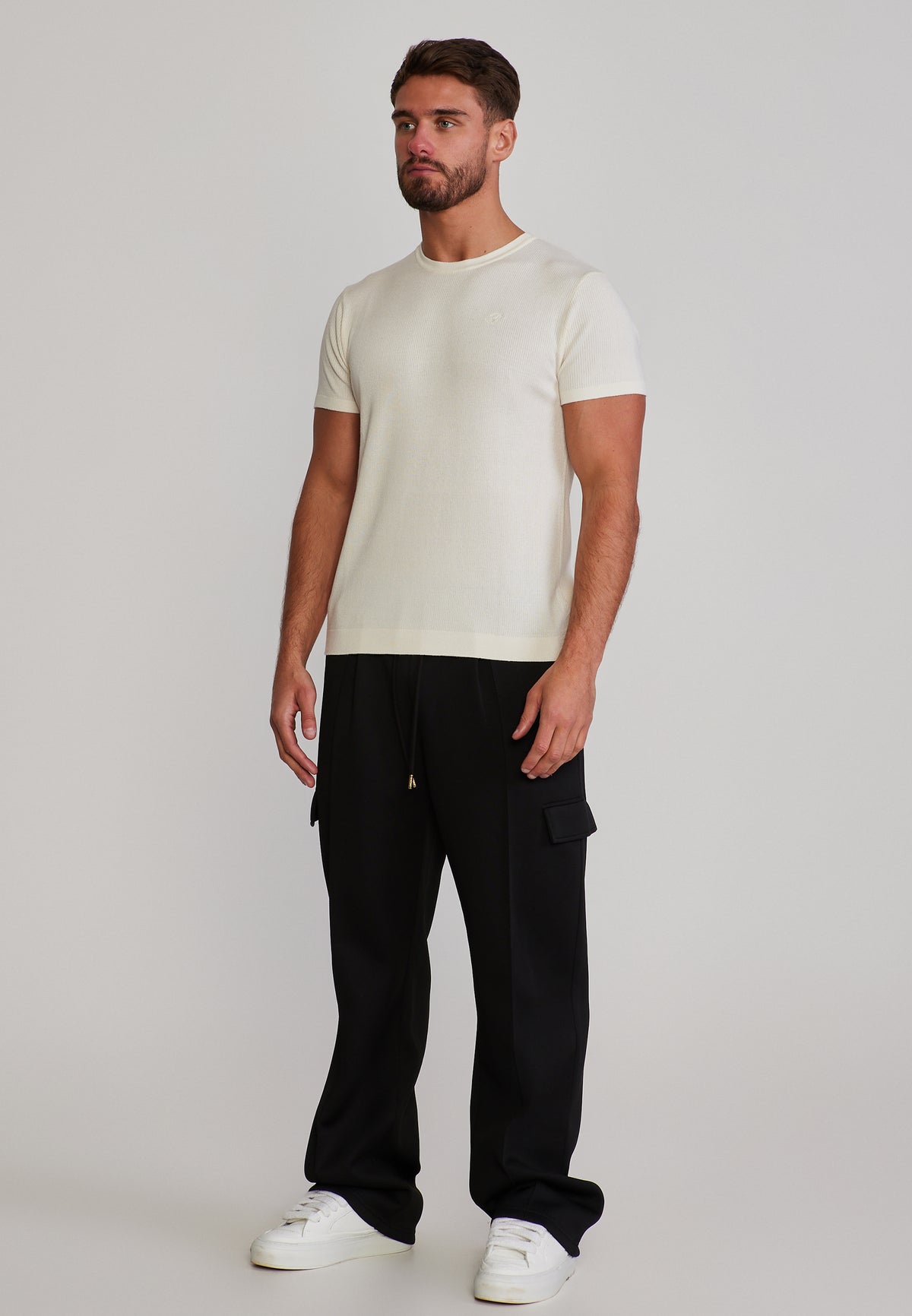 T-Shirt Knitted in Ecru T-Shirts SikSilk