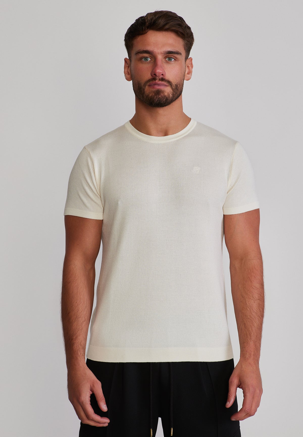 T-Shirt Knitted in Ecru T-Shirts SikSilk