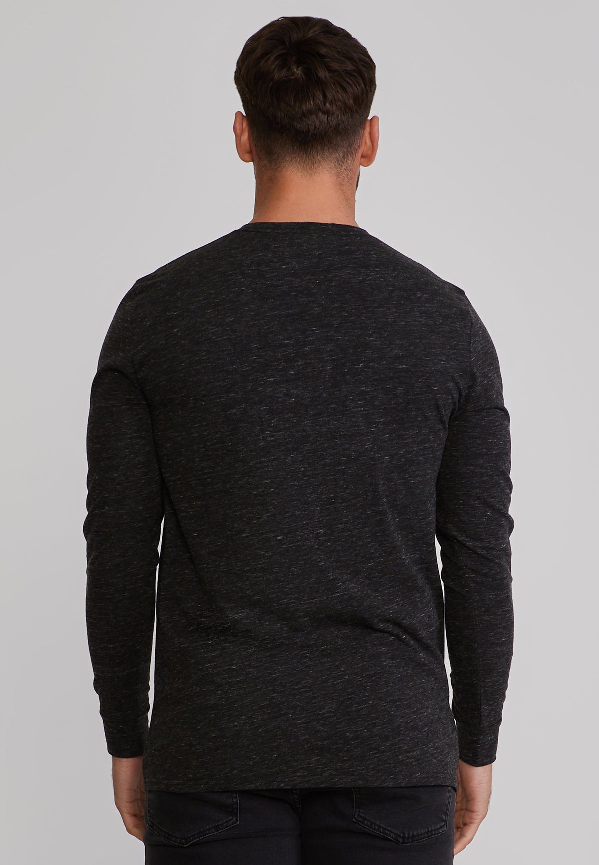 Langarmshirt Marl in Black T-Shirts SikSilk