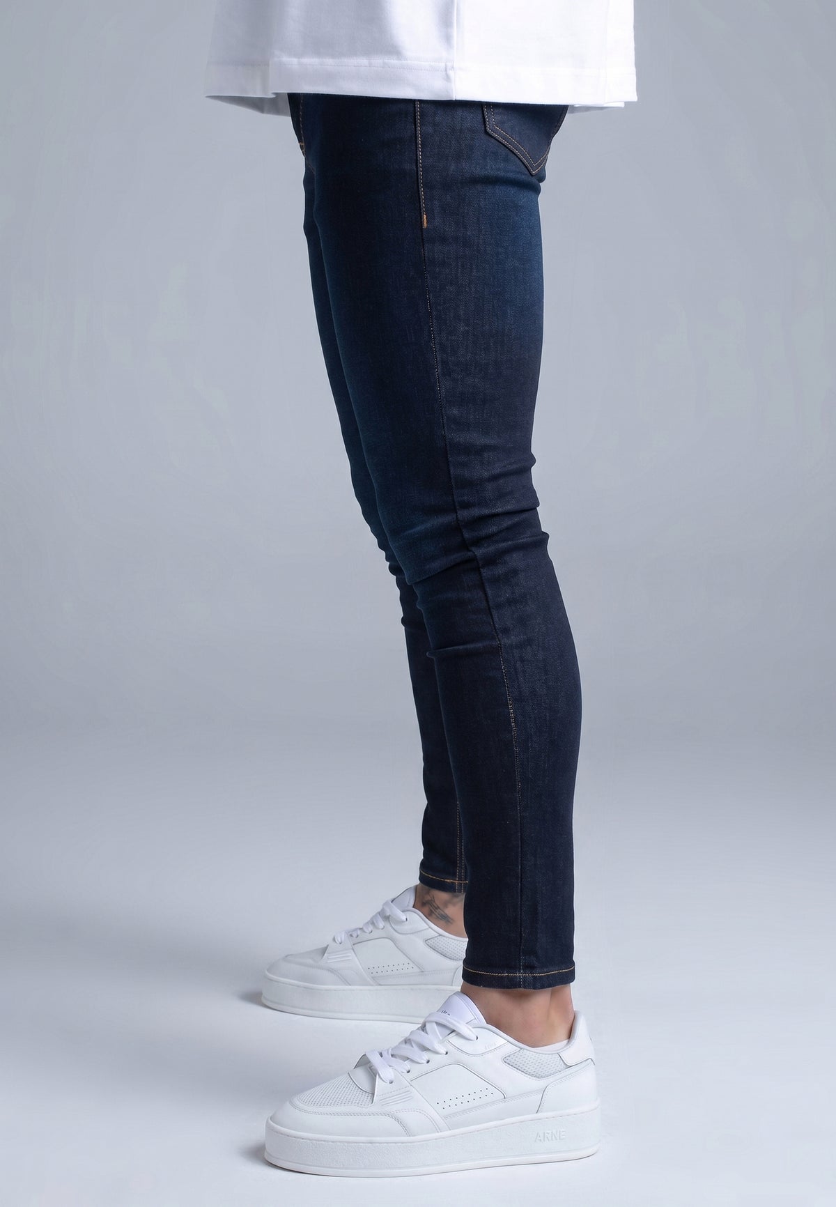 Jeans Skinny in Washed Indigo Blue Jeans SikSilk