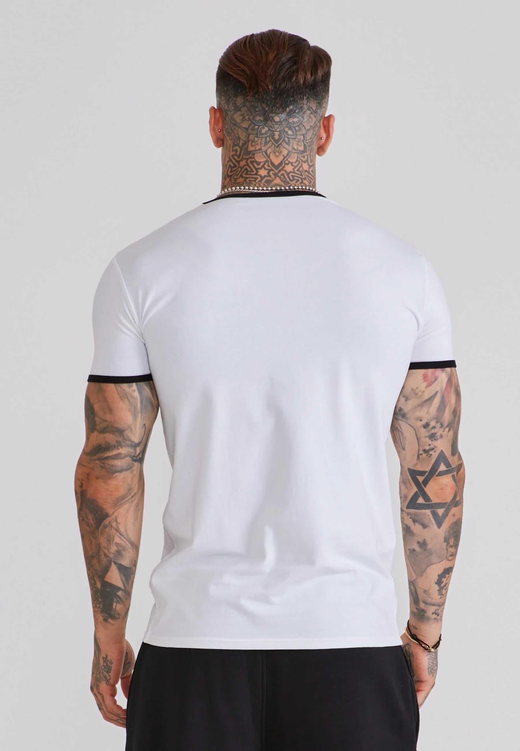 T-Shirt Ringer in White/Black T-Shirts SikSilk