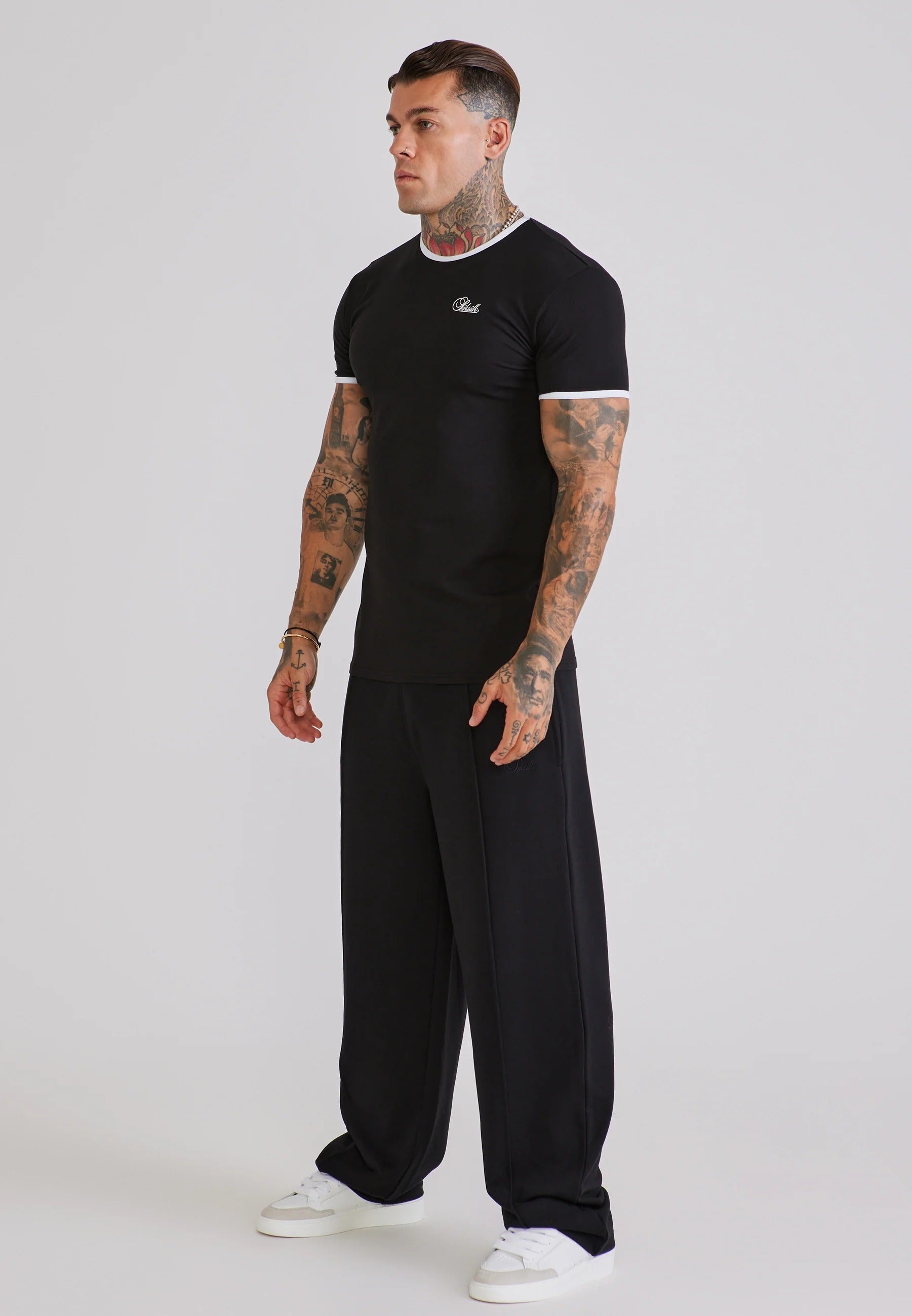 T-Shirt Ringer in Black/White T-Shirts SikSilk