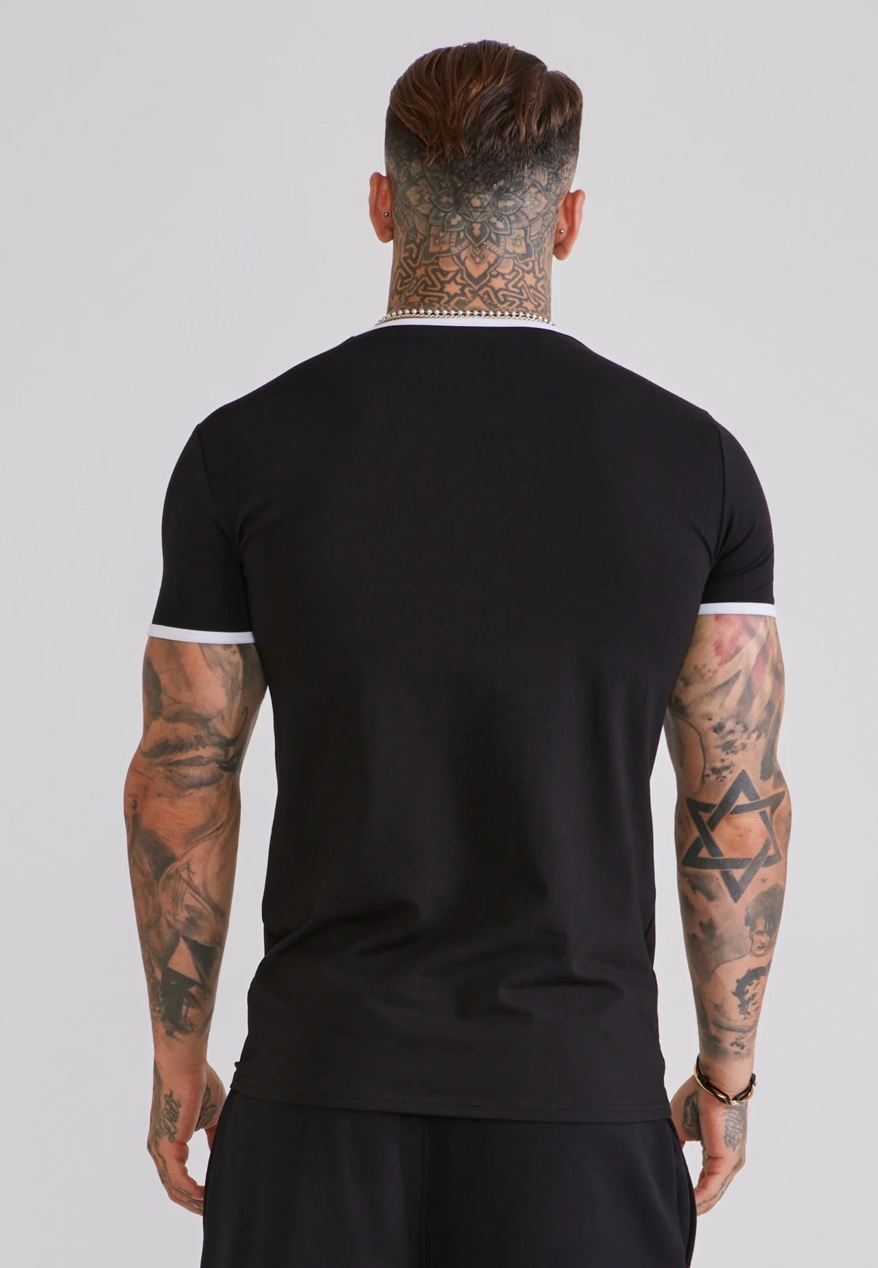T-Shirt Ringer in Black/White T-Shirts SikSilk