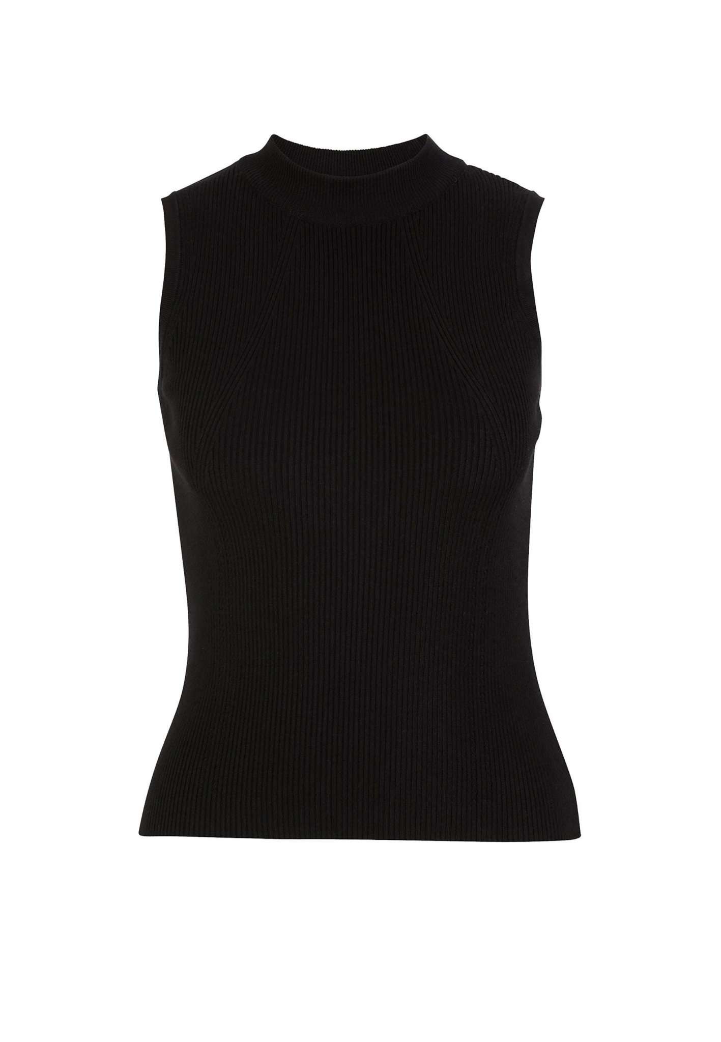 Anand Knitted Standup Collar Top in Black Beauty Tops Tamaris   
