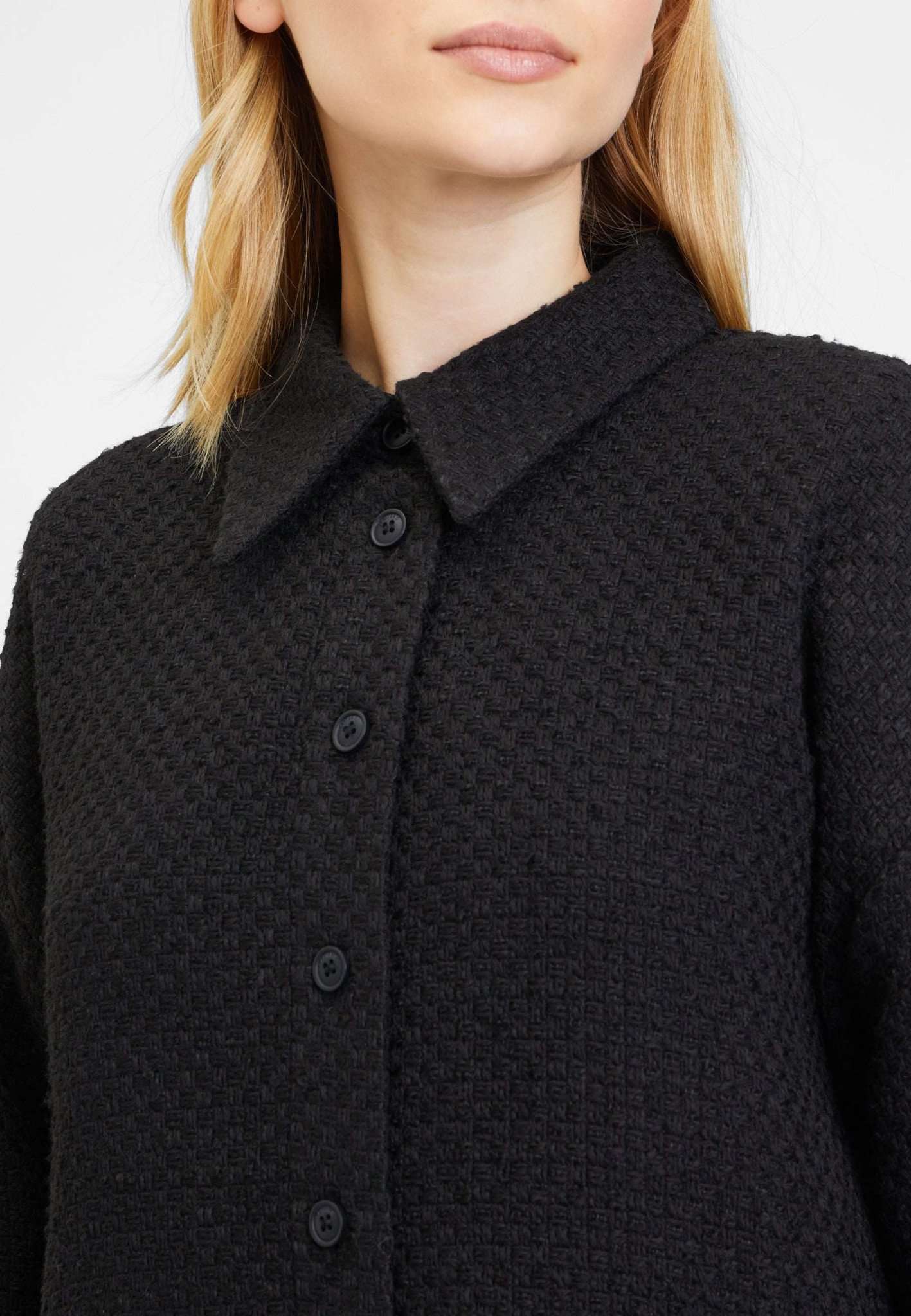 Bebra Bouclé Shirt in Black Beauty Hemden Tamaris   