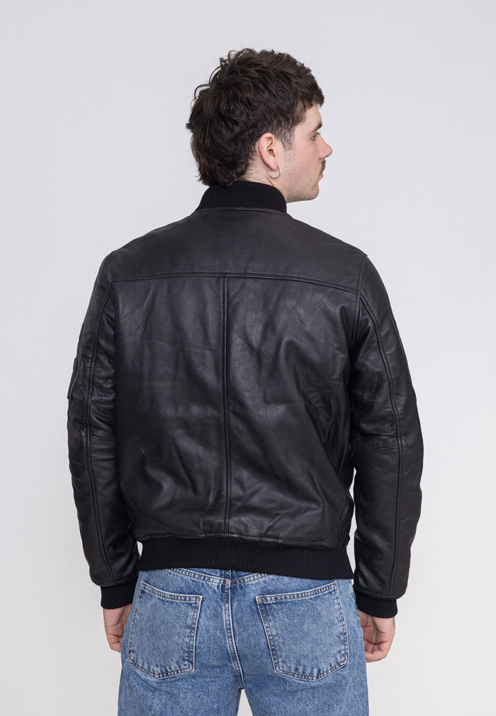 Viper M Lederjacke in Black Jacken Bombers Original   