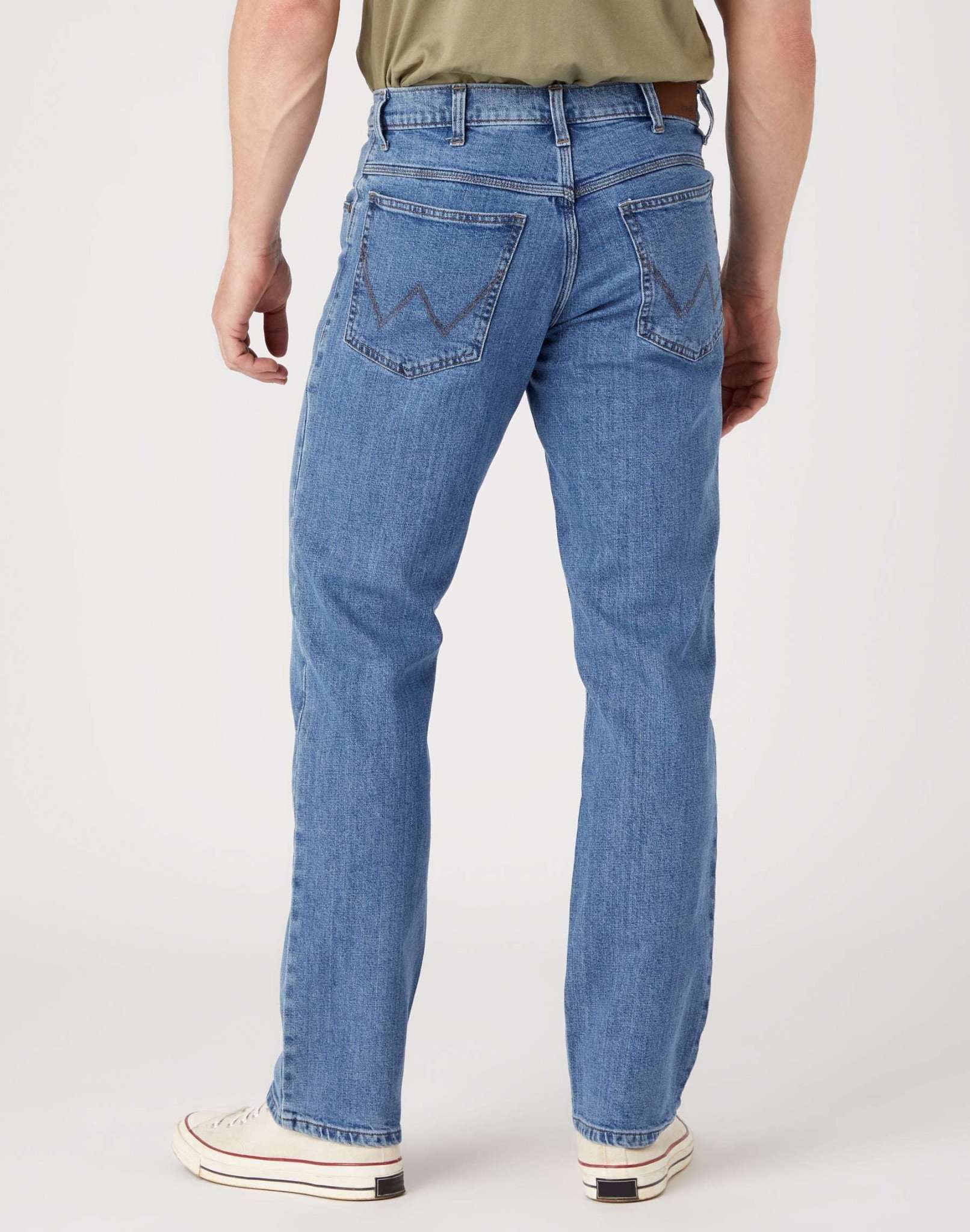 Straight Low Stretch in Great Blue Jeans Wrangler   