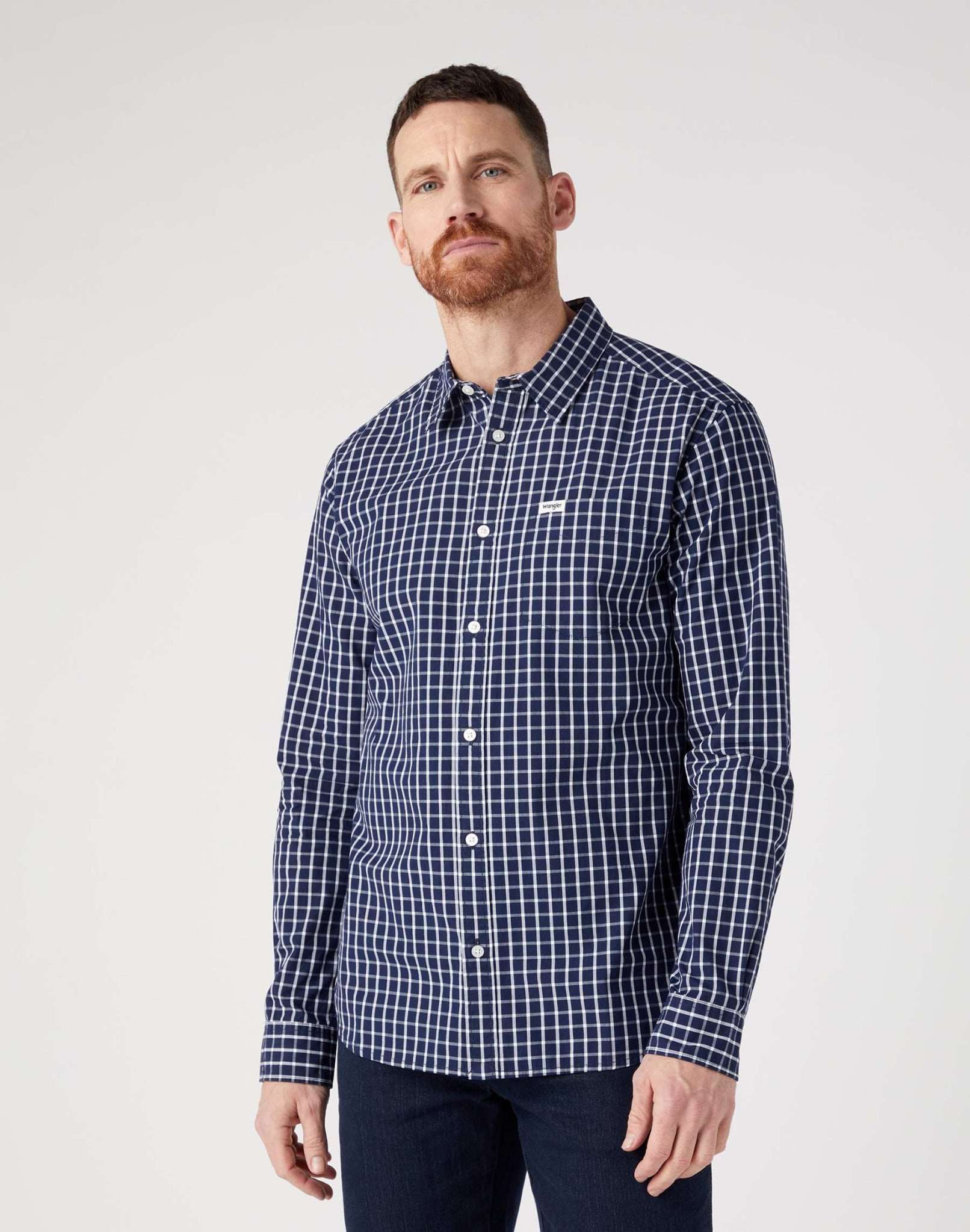 1 Pocket Shirt in True Navy Hemden Wrangler   