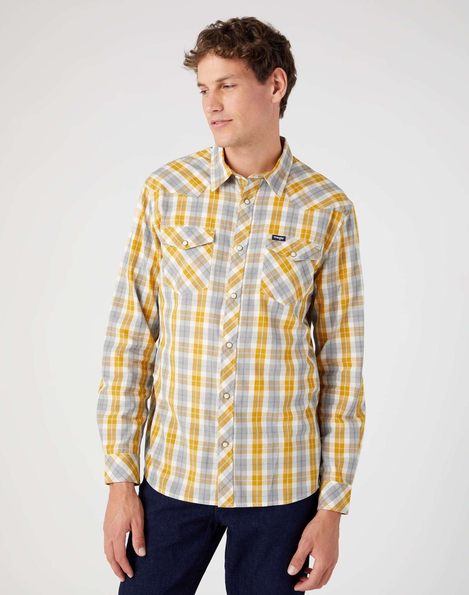 Western Shirt in Wrangler Yellow Hemden Wrangler   