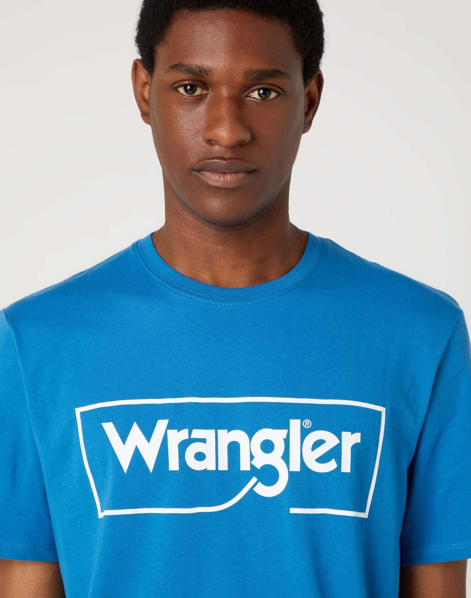 Frame Logo Tee in Deep Water T-Shirts Wrangler   