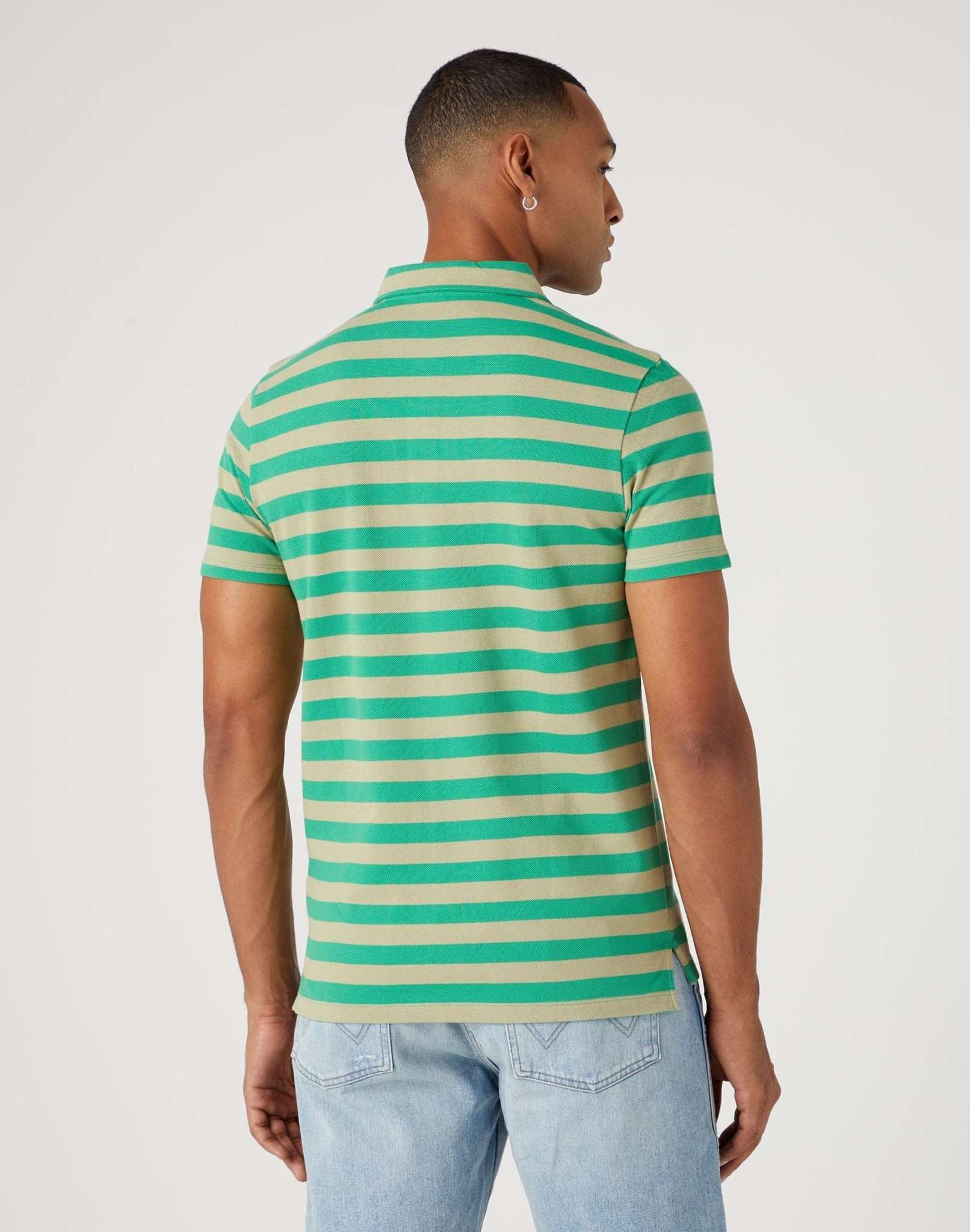 Stripe Polo Shirt in Tea Leaf Polos Wrangler   