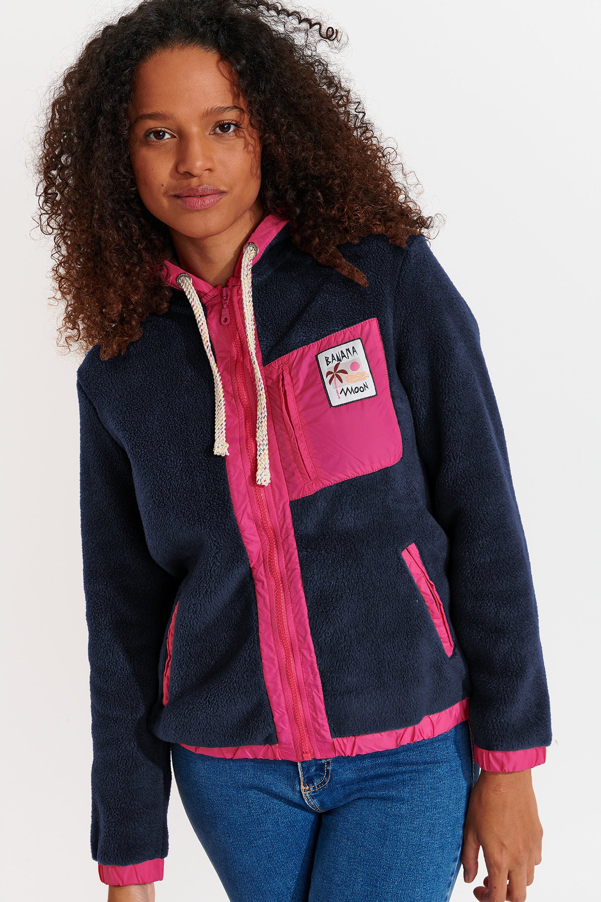 WARREN-BRICHILL Fleecejacke in Marine Jacken Banana Moon
