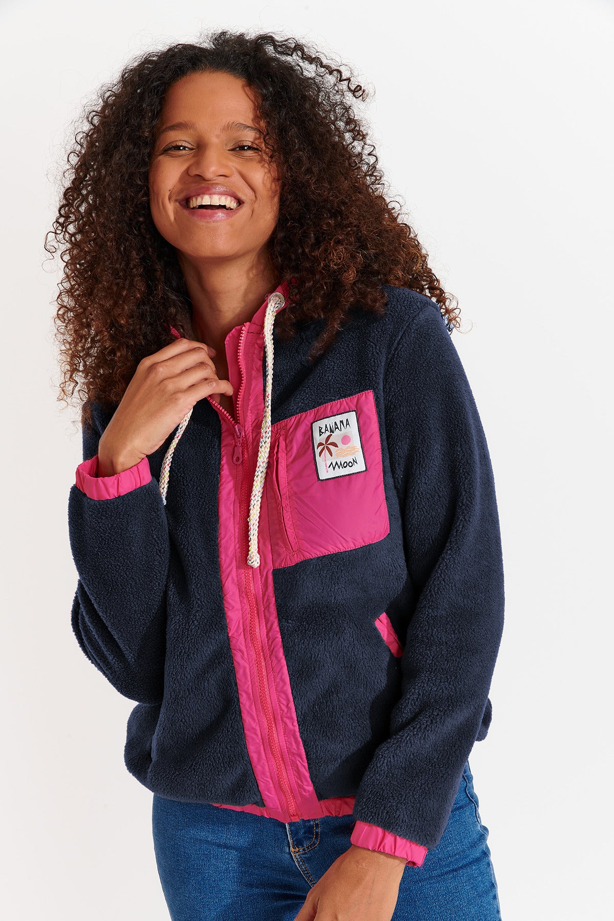 WARREN-BRICHILL Fleecejacke in Marine Jacken Banana Moon