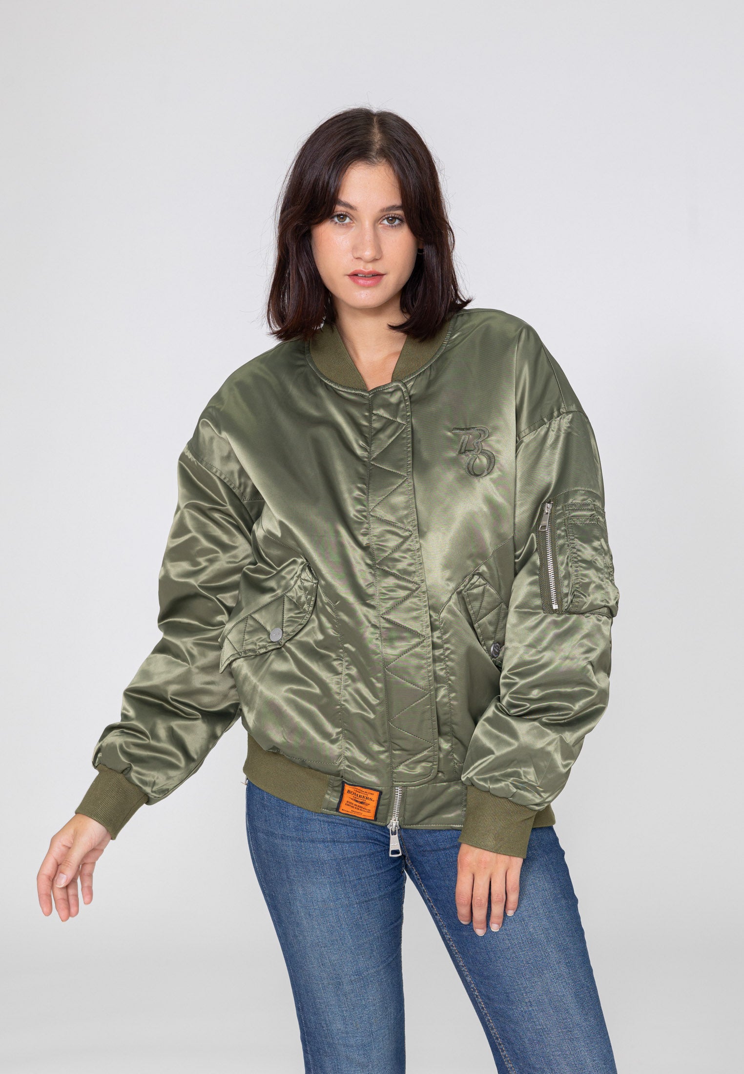 Wavy U Bomberjacke in Kaki Jacken Bombers Original   