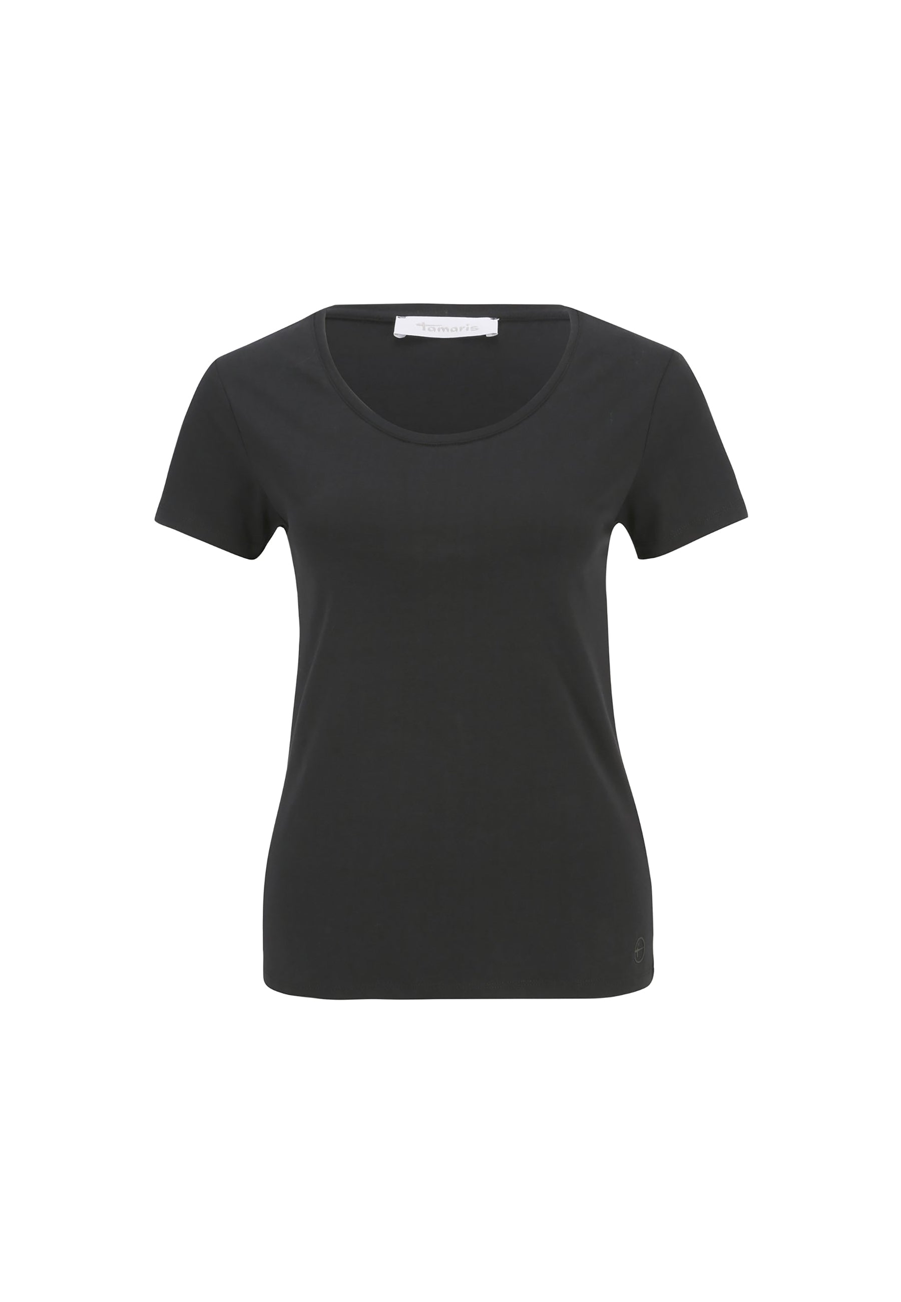 Alba Deep Neck Slim Tee in Black Beauty T-Shirts Tamaris   