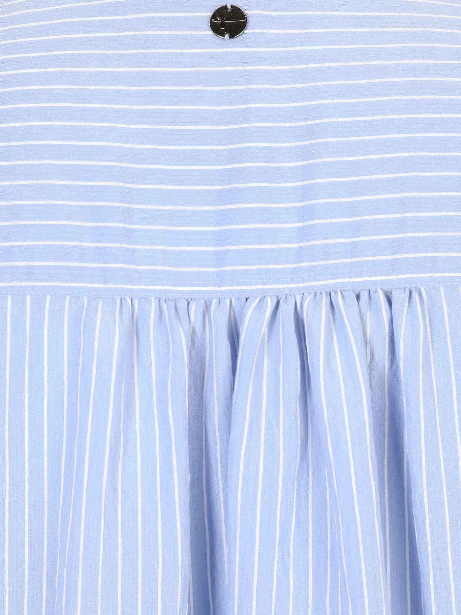 Amantea Short Sleeve  Blouse With Pockets in Arctic Ice/Bright White Striped Hemden Tamaris   