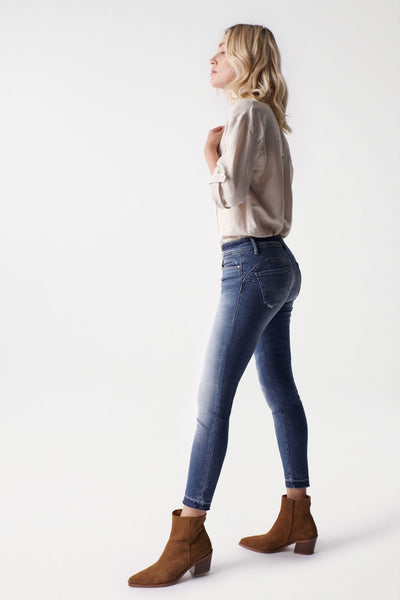 Wonder Cropped Skinny Push-Up in Medium Light Jeans Salsa Jeans   
